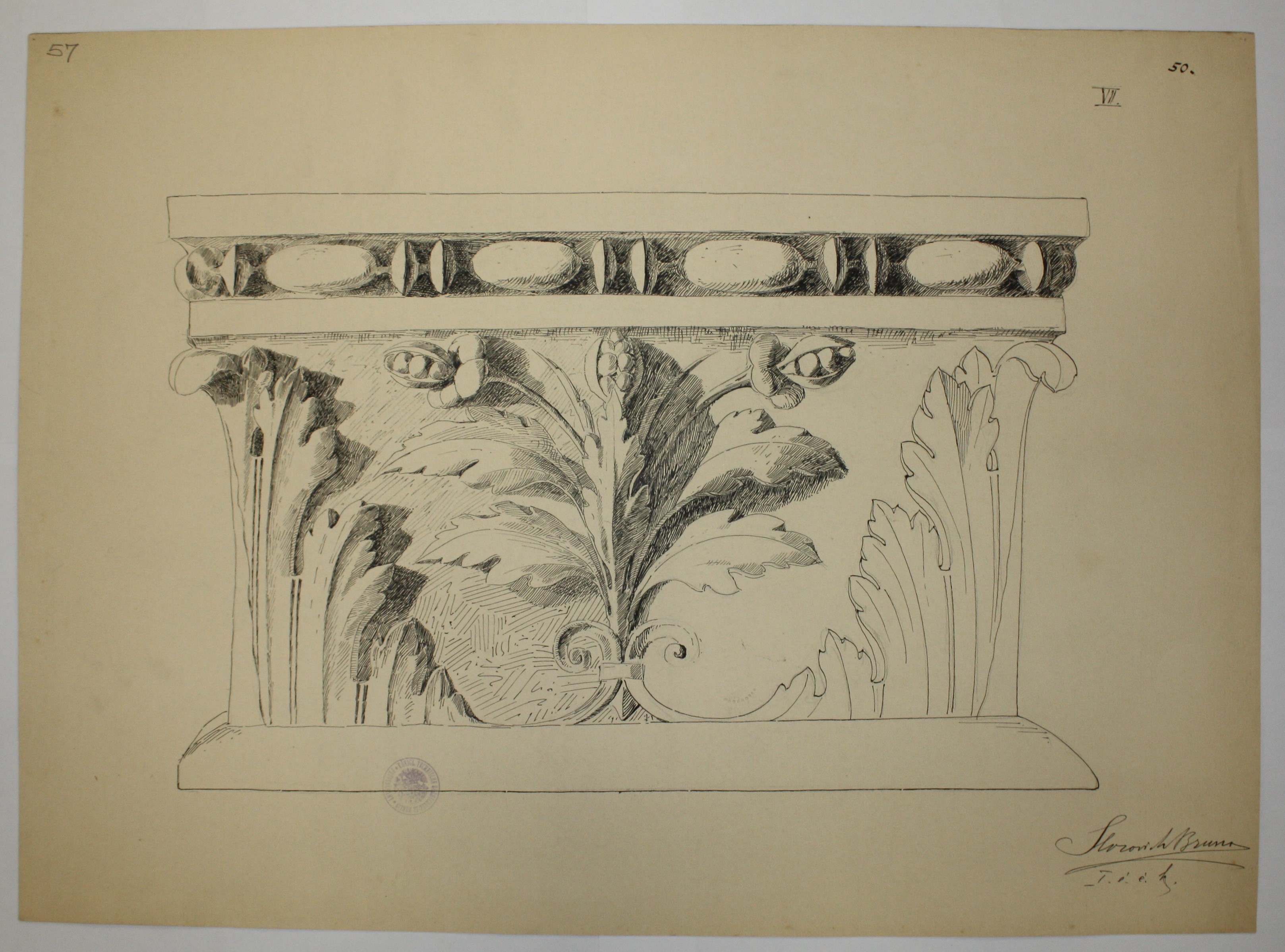 disegno architettonico di Bruno Slocovich (primo quarto XX)