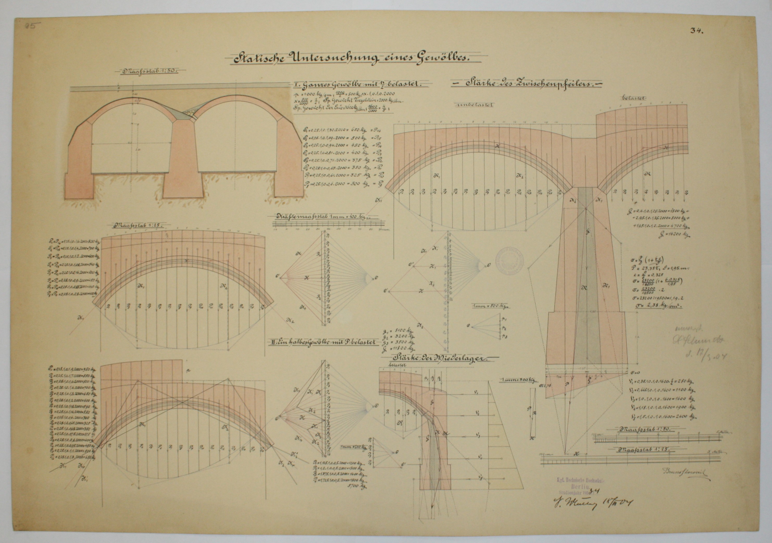 disegno architettonico di Bruno Slocovich (primo quarto XX)