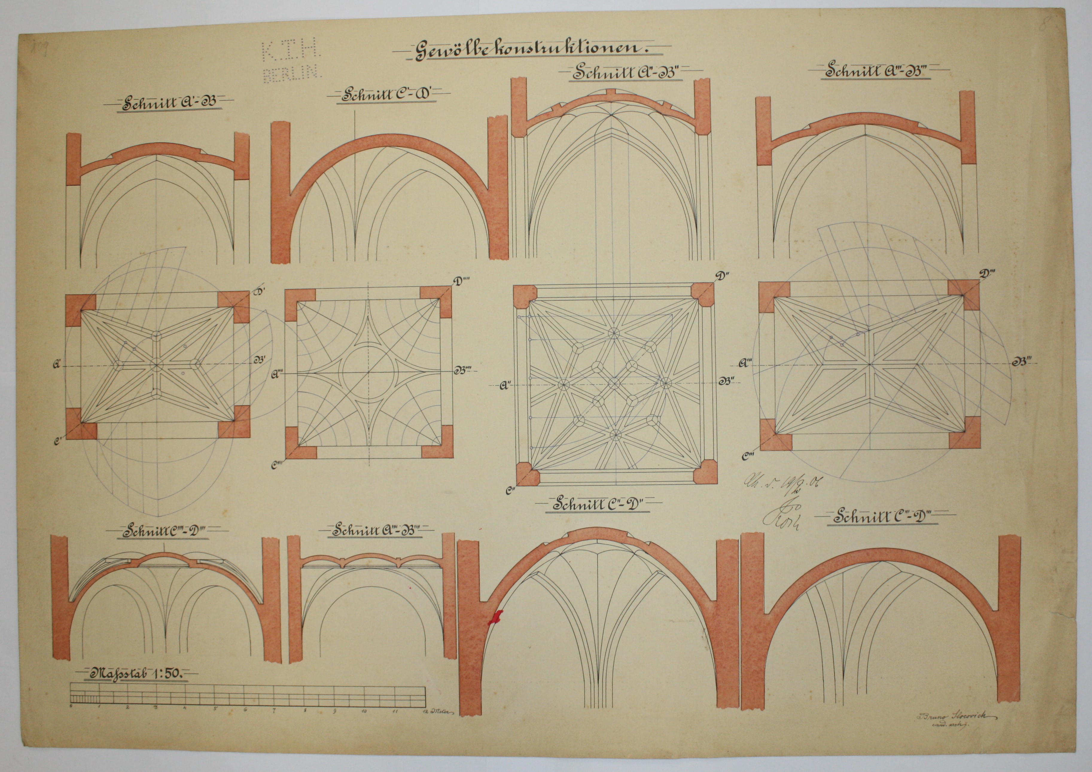 disegno architettonico di Bruno Slocovich (primo quarto XX)