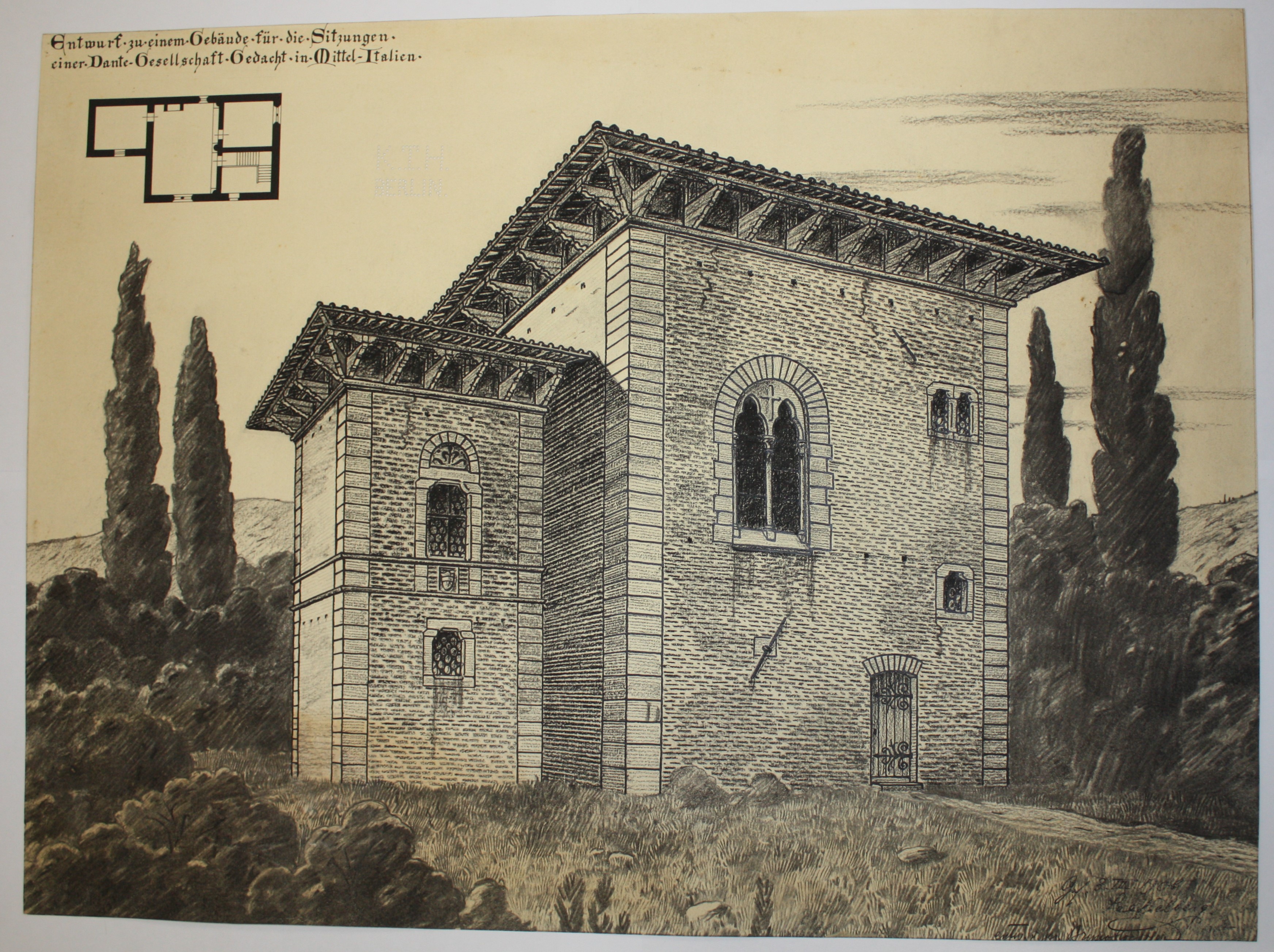 disegno architettonico di Bruno Slocovich (primo quarto XX)