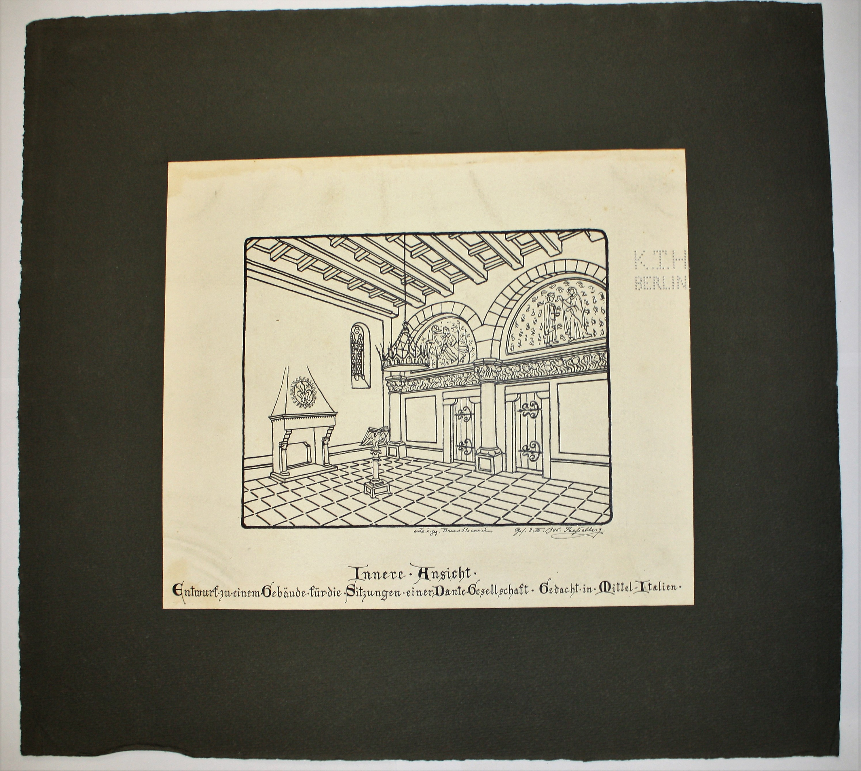 disegno architettonico di Bruno Slocovich (primo quarto XX)