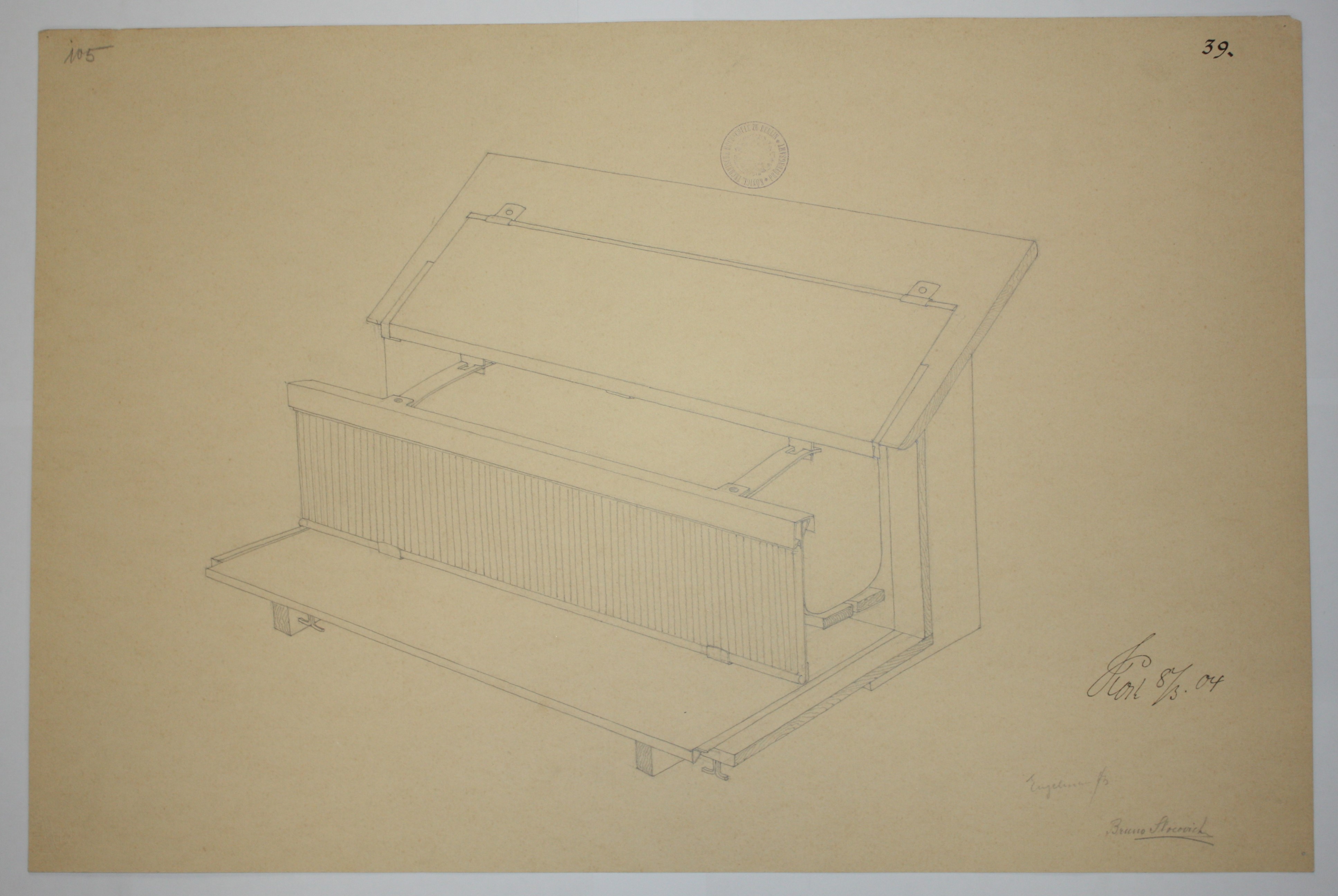 disegno architettonico di Bruno Slocovich (primo quarto XX)