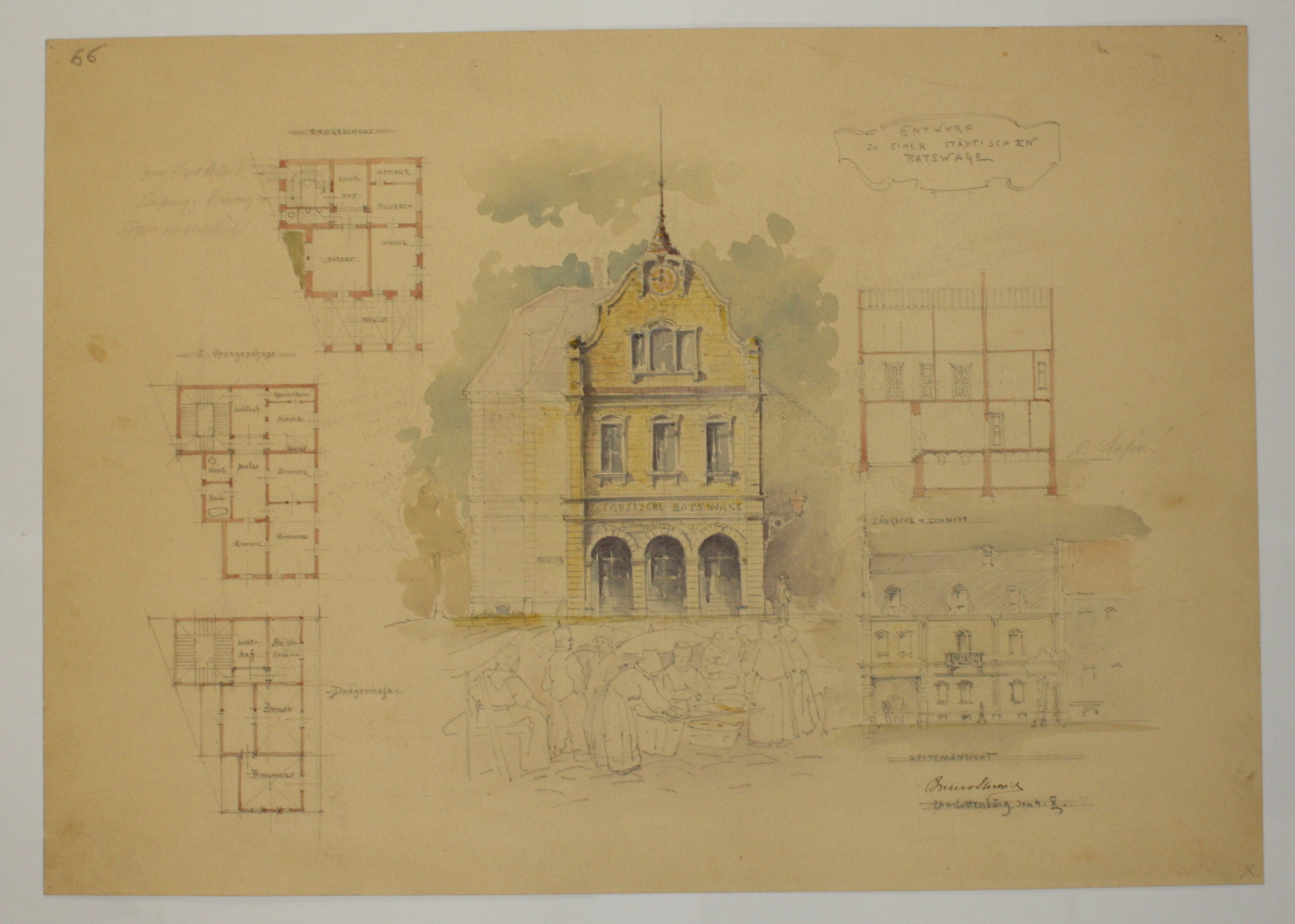 disegno architettonico di Bruno Slocovich (primo quarto XX)