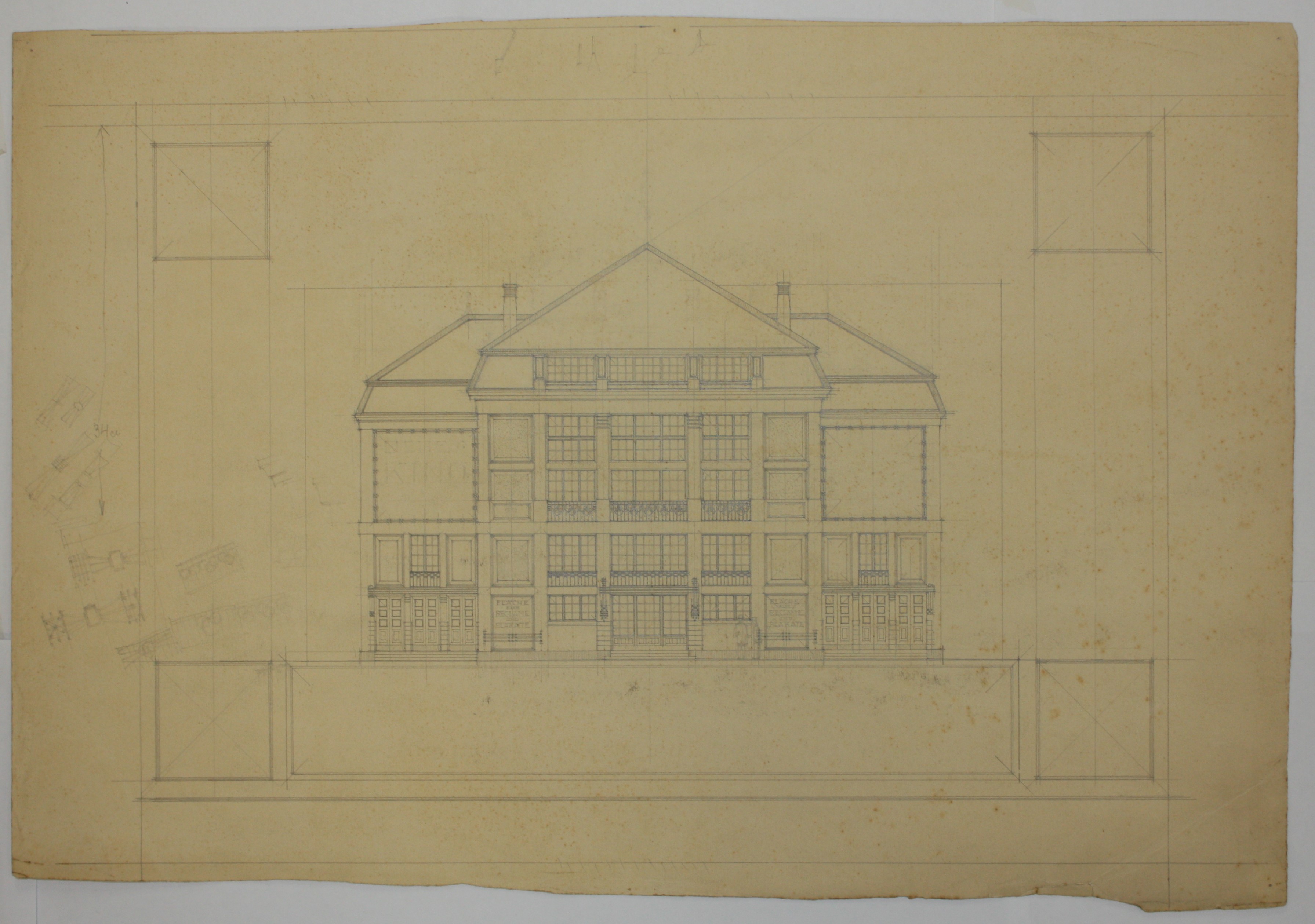 disegno architettonico di Bruno Slocovich (primo quarto XX)