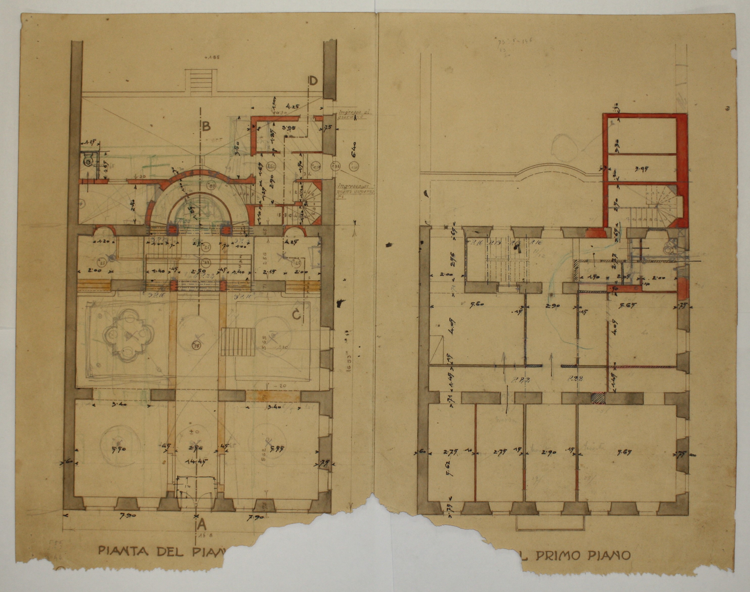 disegno architettonico di Bruno Slocovich (primo quarto XX)