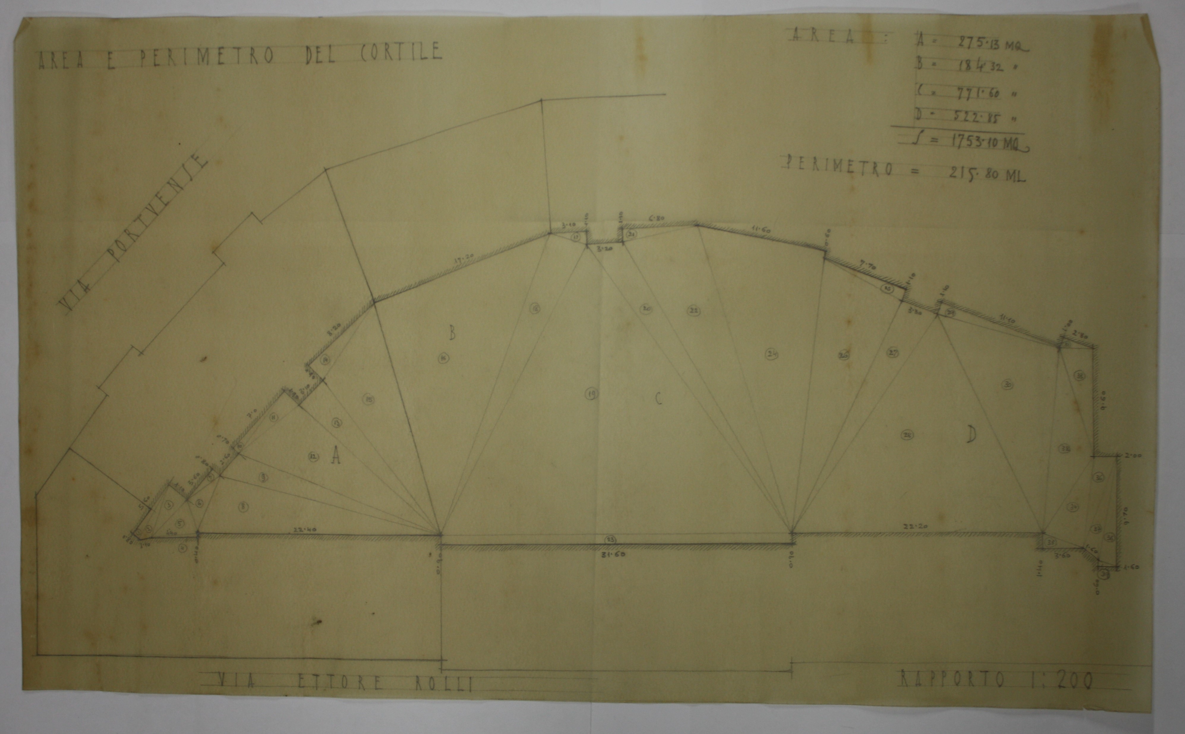 disegno architettonico di Bruno Slocovich (prima metà XX)