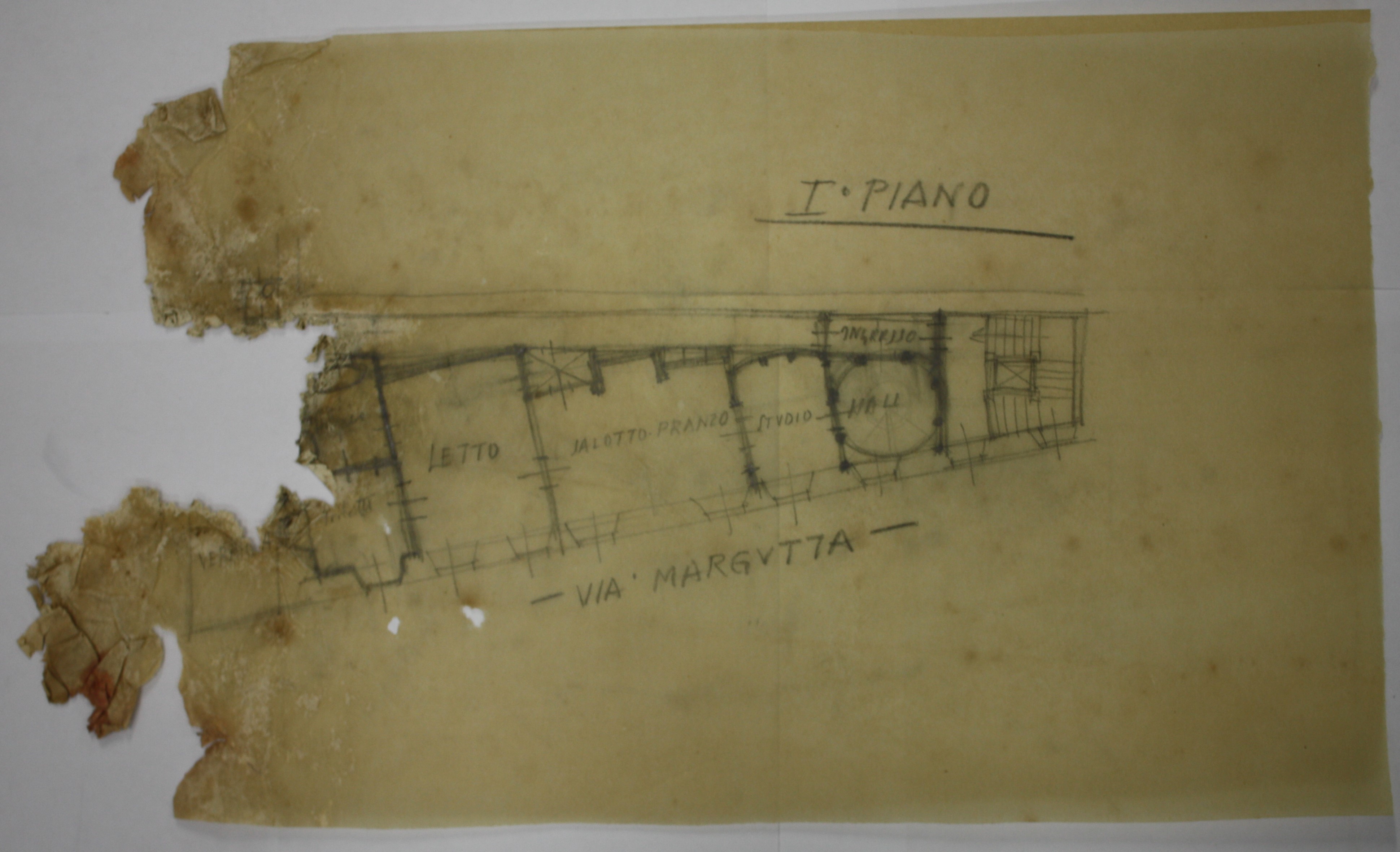 disegno architettonico di Bruno Slocovich (prima metà XX)