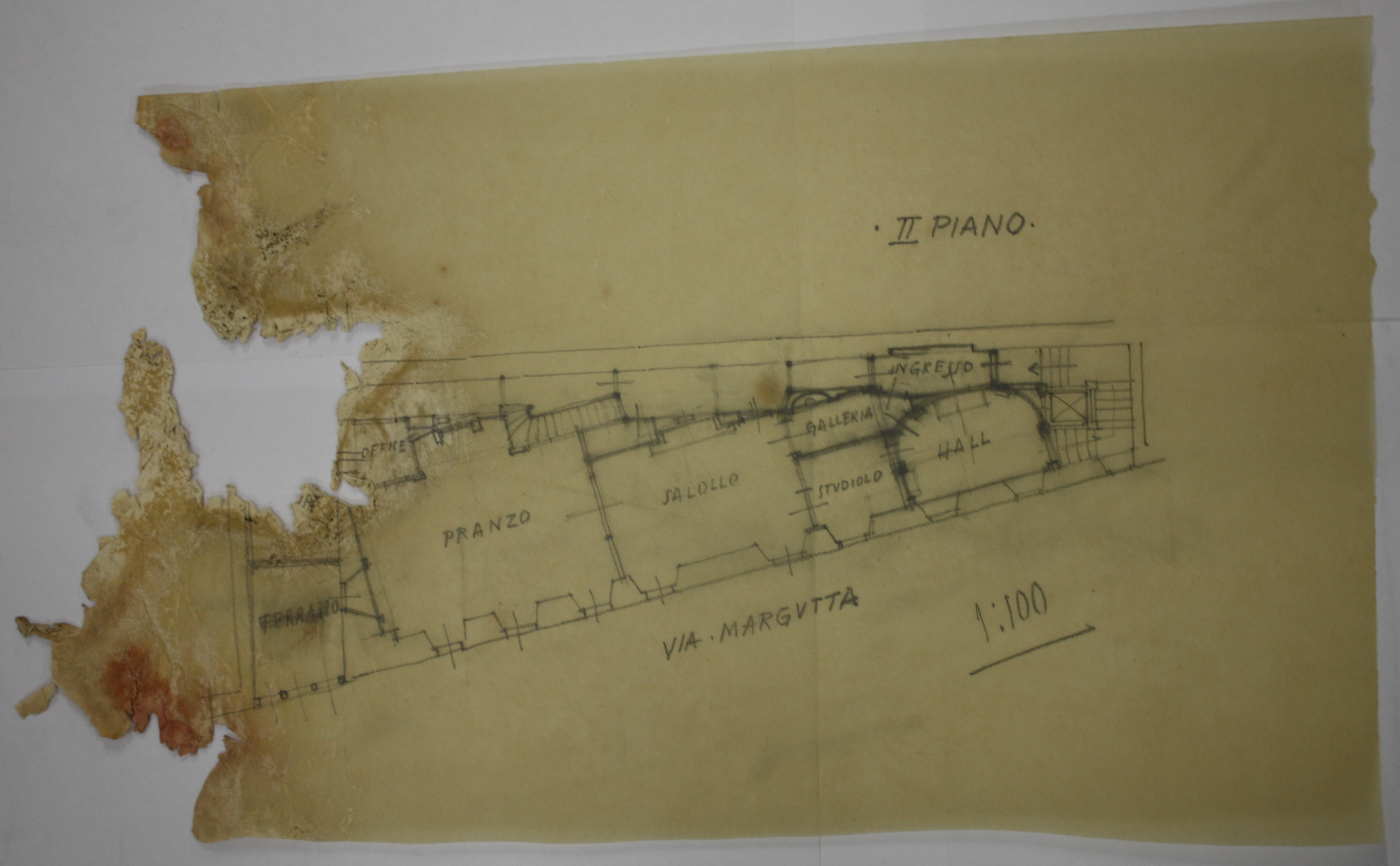 disegno architettonico di Bruno Slocovich (prima metà XX)