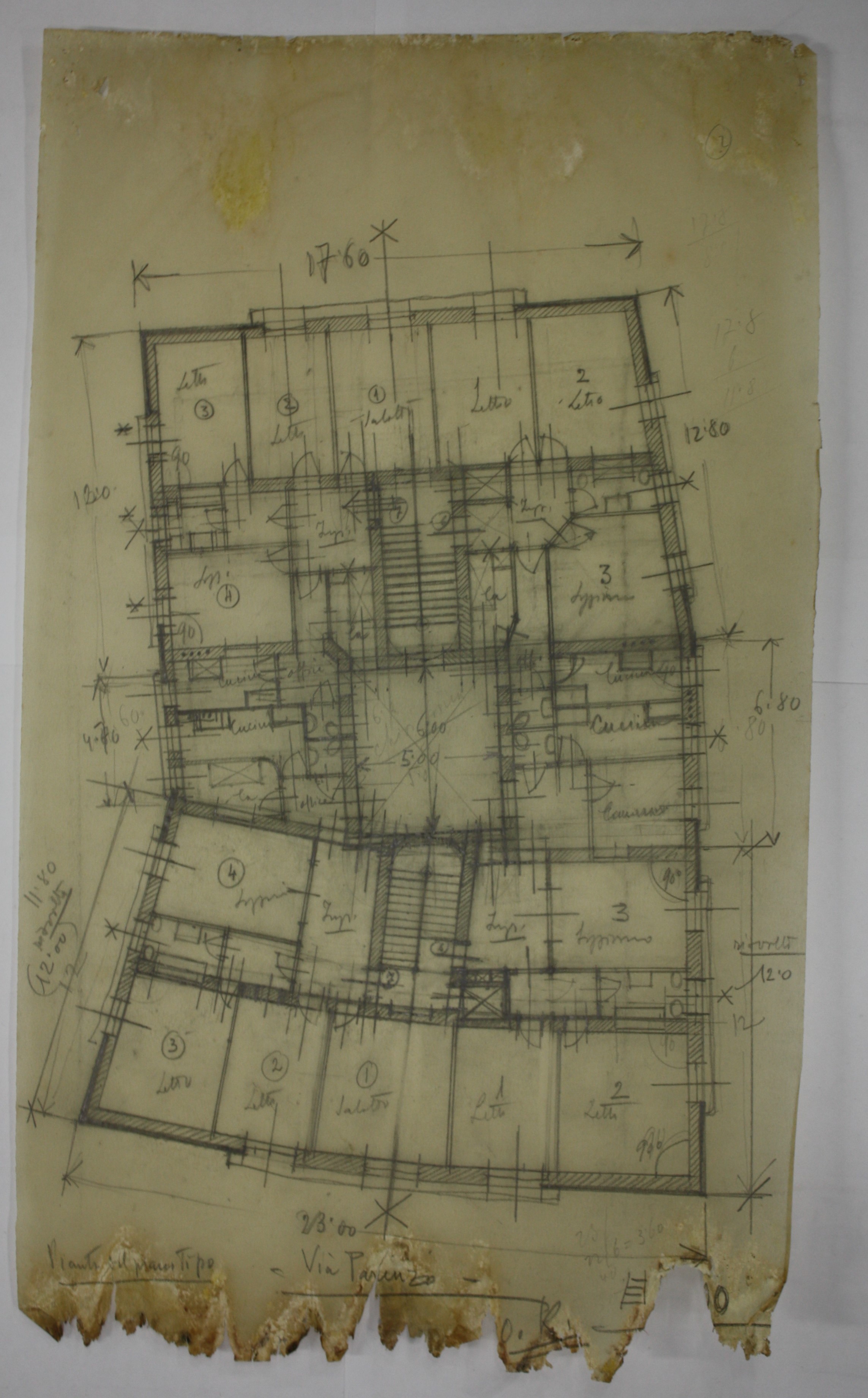 disegno architettonico di Bruno Slocovich (prima metà XX)