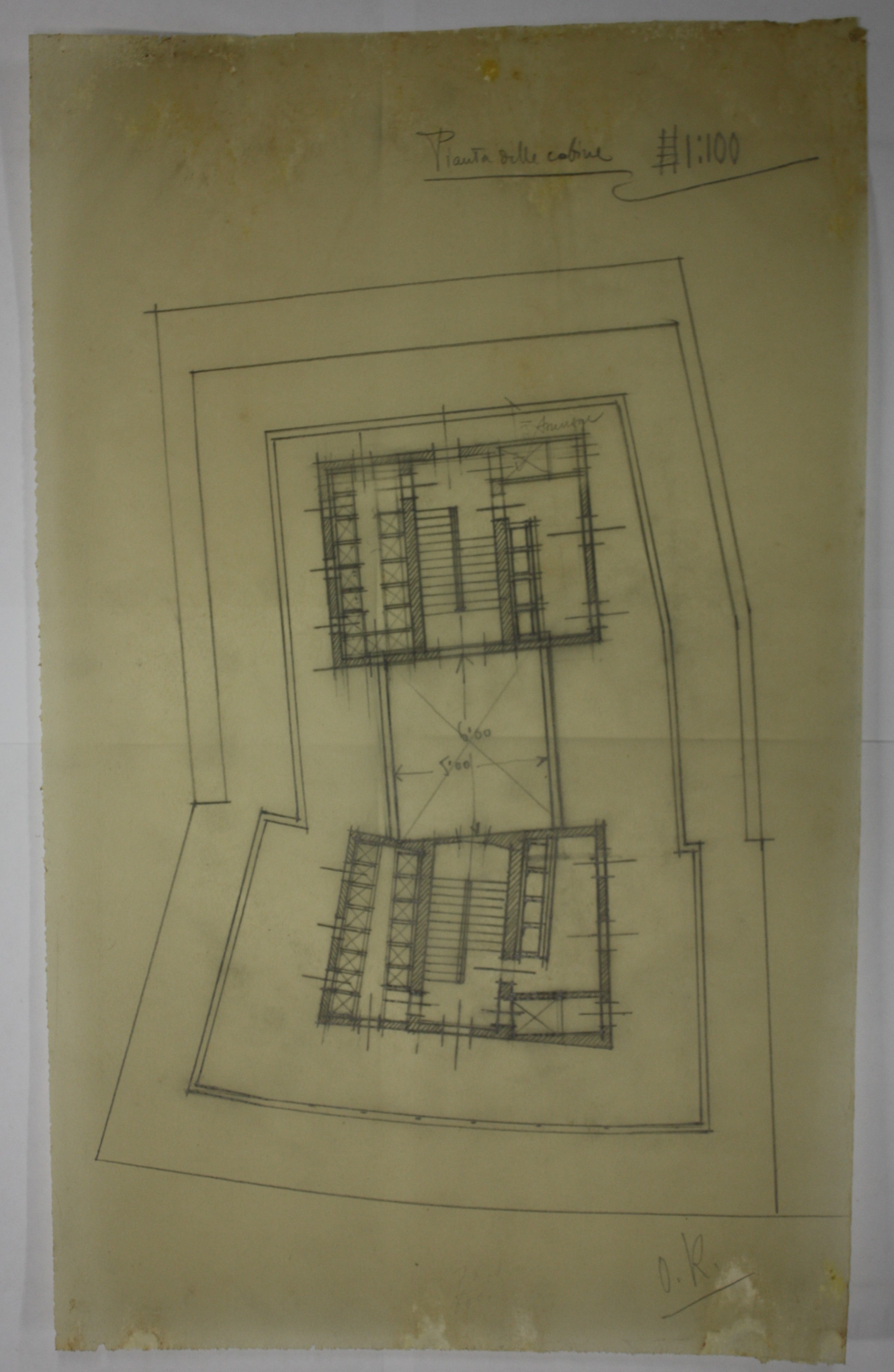 disegno architettonico di Bruno Slocovich (prima metà XX)