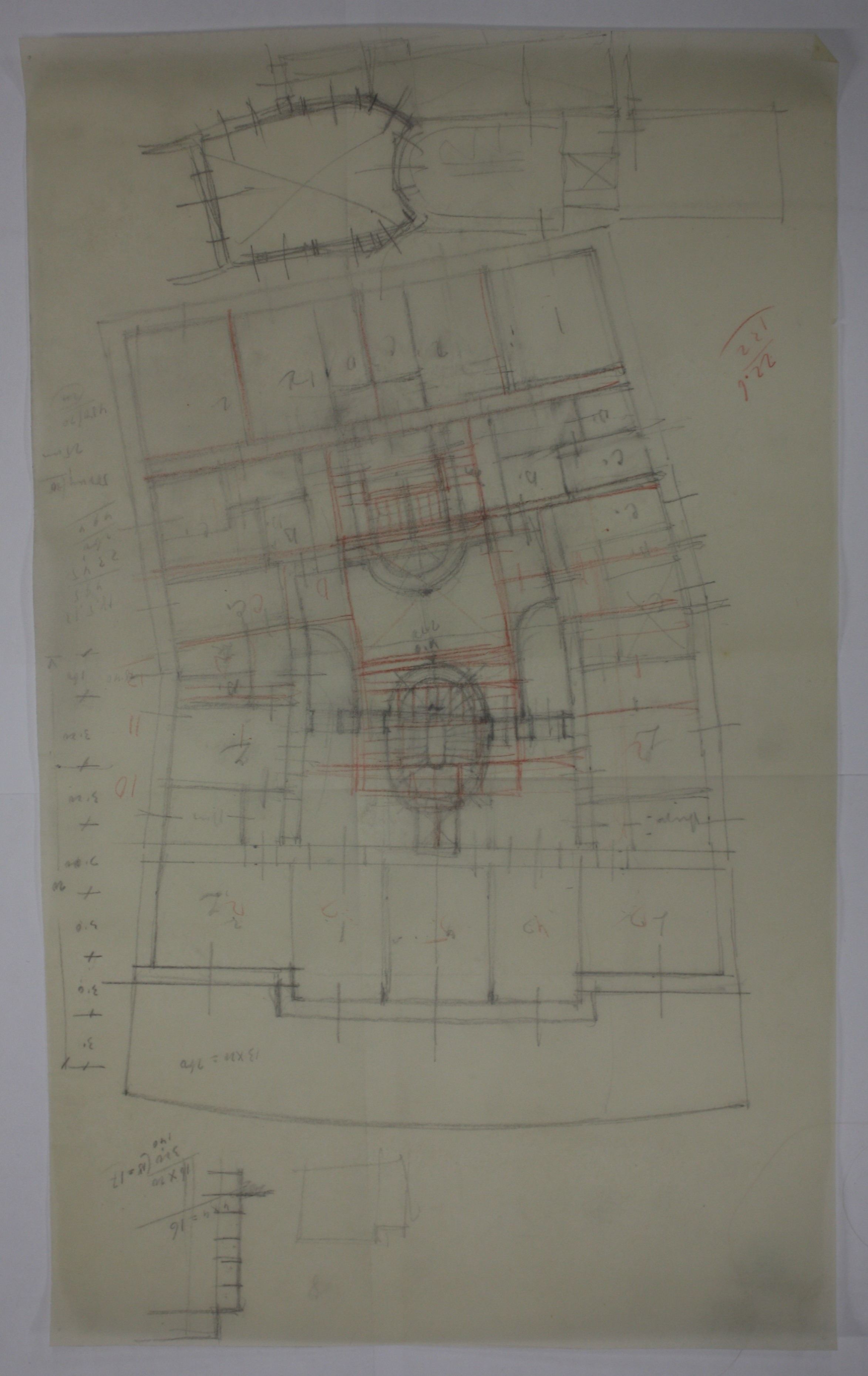 disegno architettonico di Bruno Slocovich (prima metà XX)