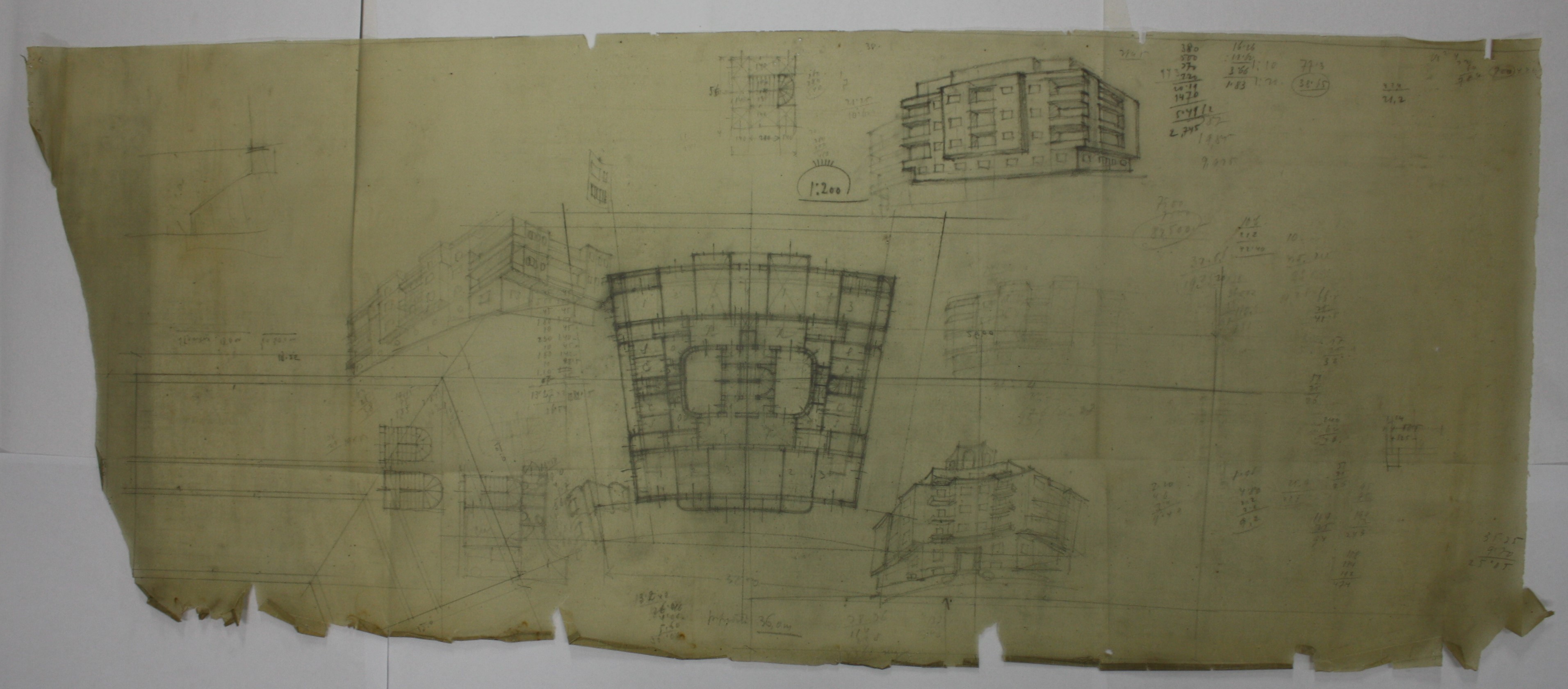 disegno architettonico di Bruno Slocovich (prima metà XX)