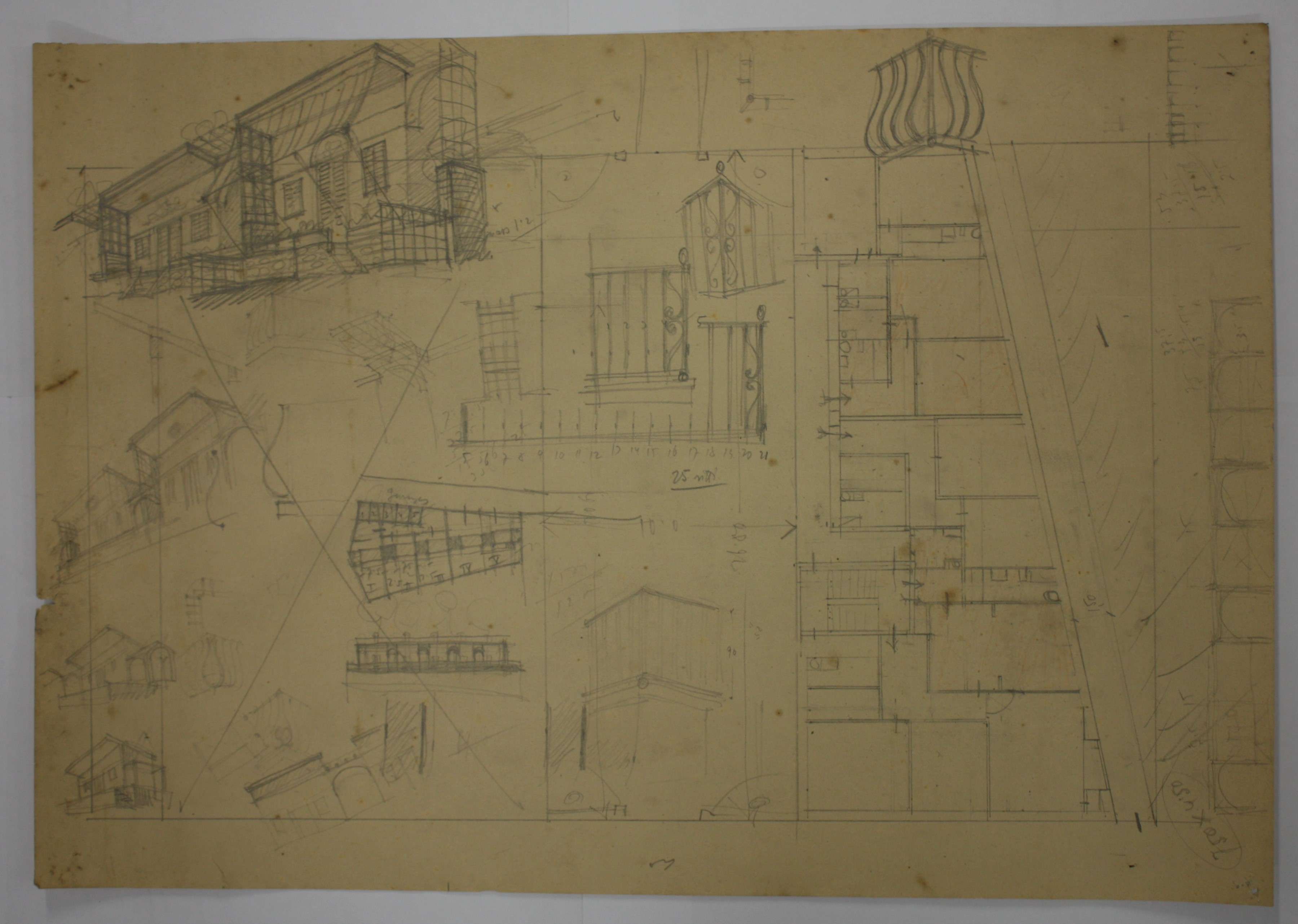 disegno architettonico di Bruno Slocovich (prima metà XX)