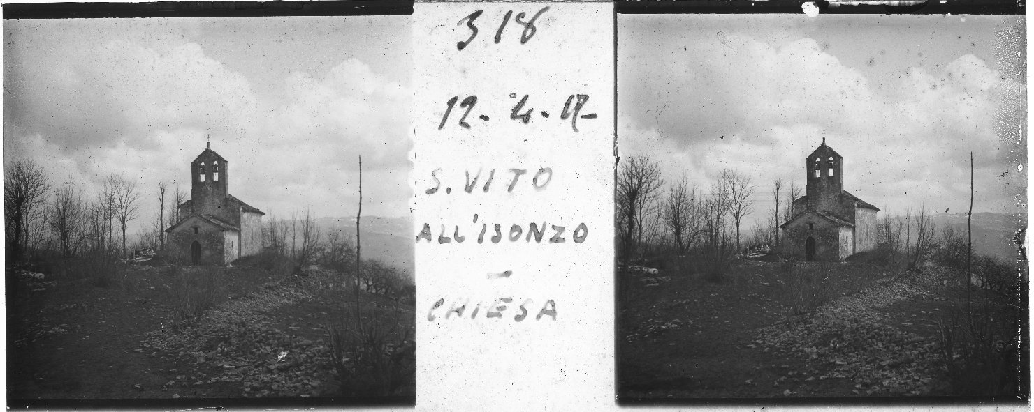 Paesaggio con chiesa (positivo stereoscopico) di Anonimo (XX)