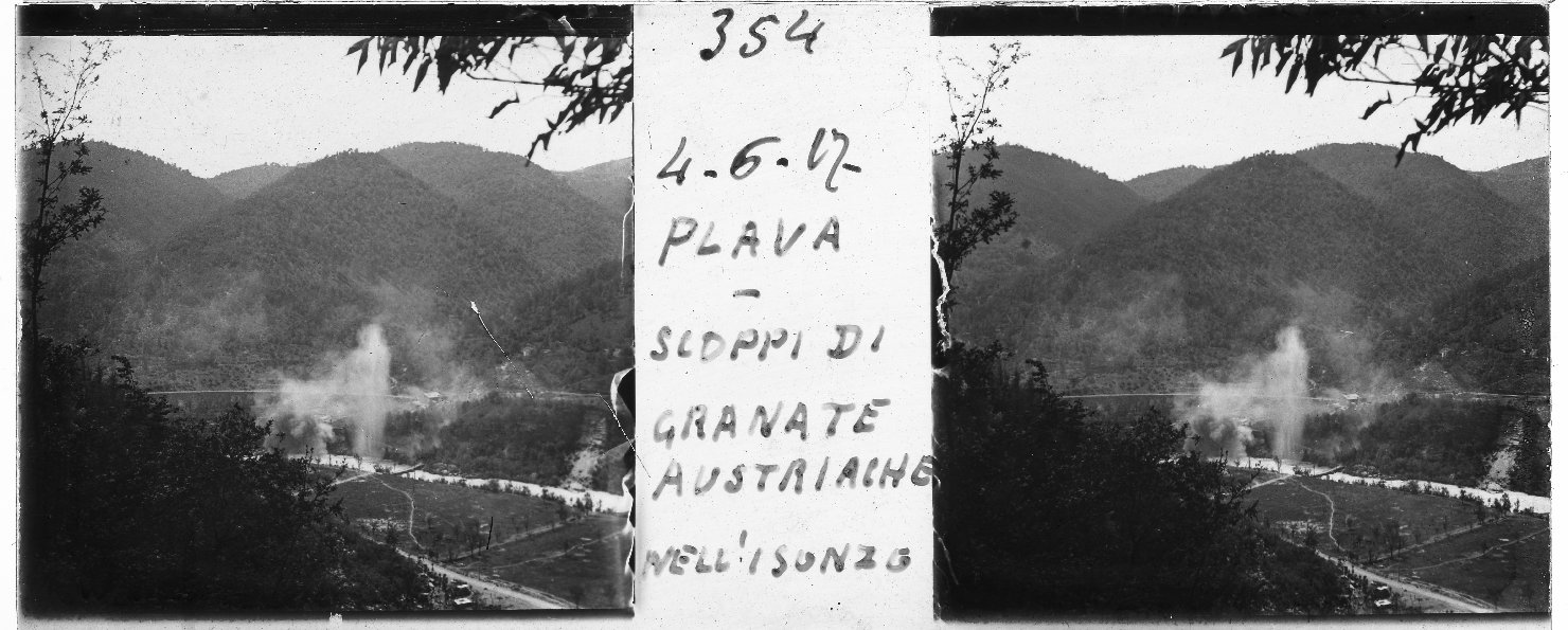 Paesaggio con fumo (positivo stereoscopico) di Anonimo (XX)