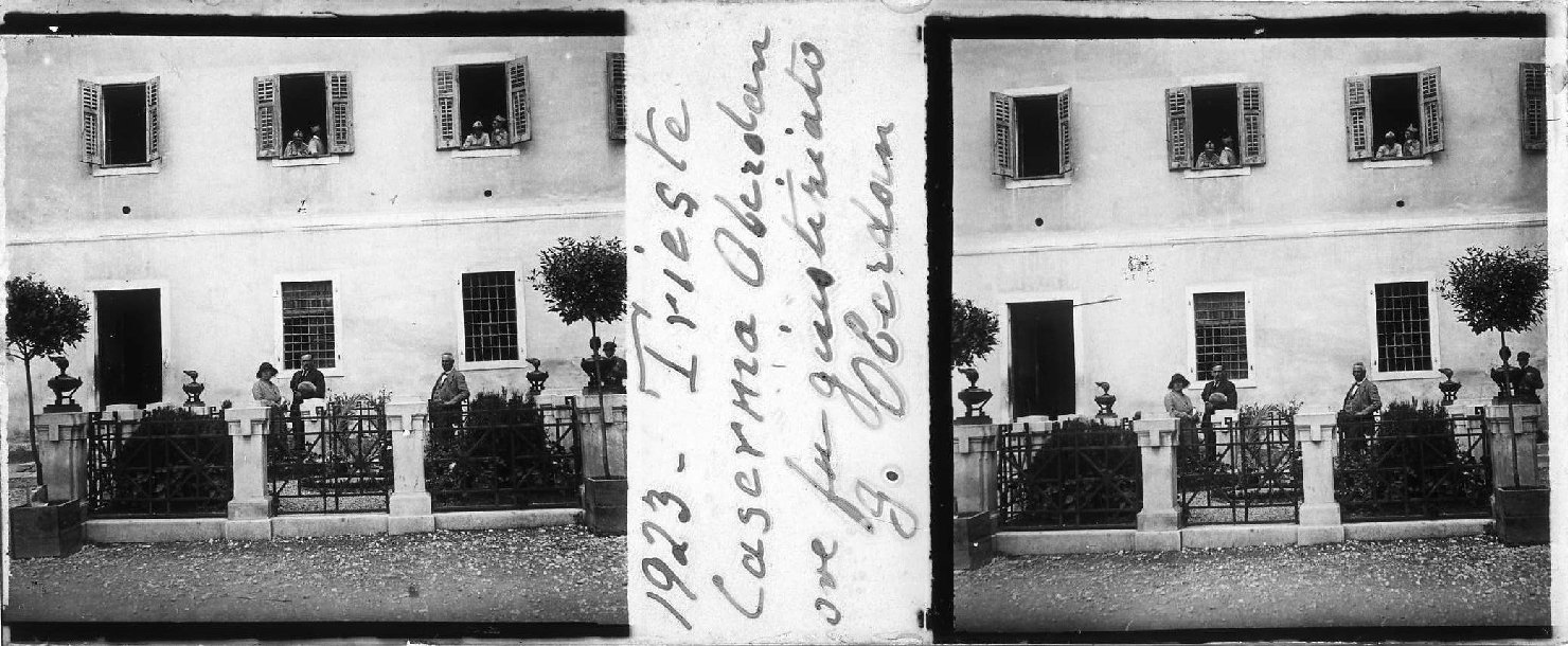 Trieste - Caserma Oberdan (positivo stereoscopico) di Anonimo (XX)