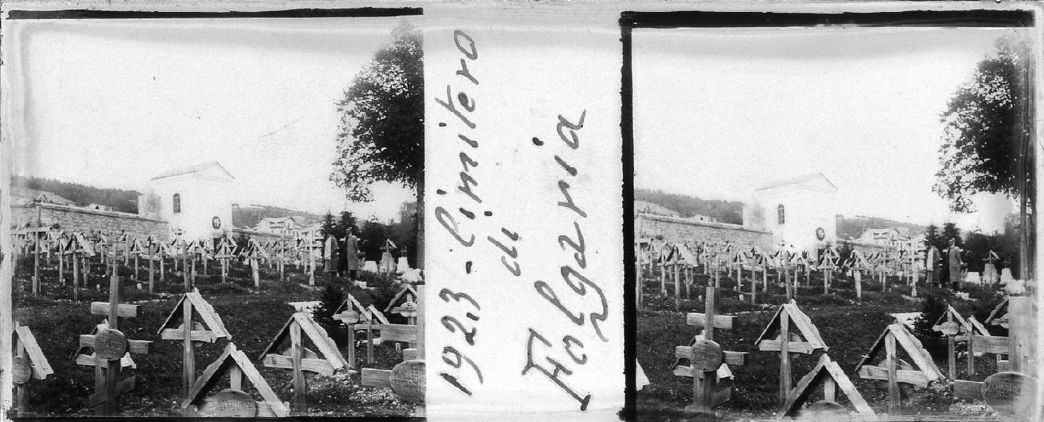 Veduta del cimitero di Folgaria (positivo stereoscopico) di Anonimo (XX)