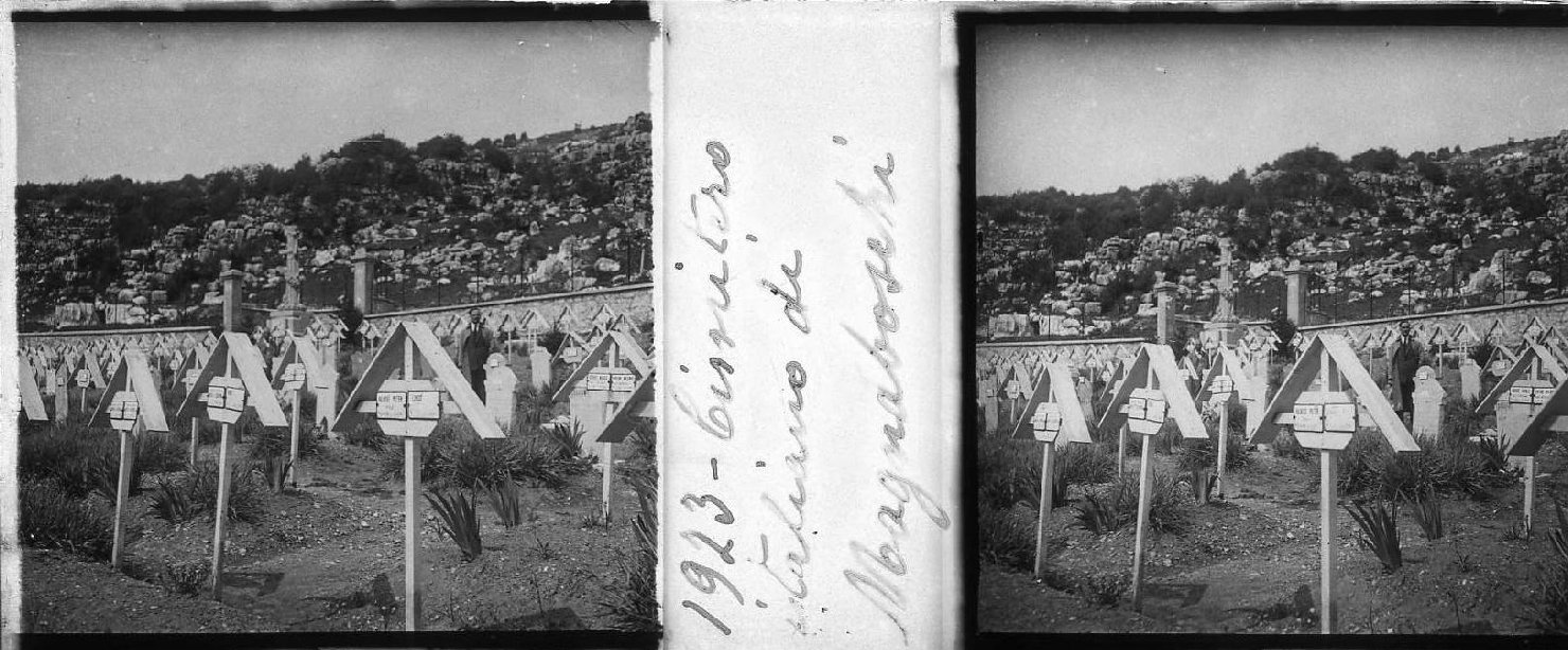 Veduta del cimitero Italiano di Magnaboschi (positivo stereoscopico) di Anonimo (XX)