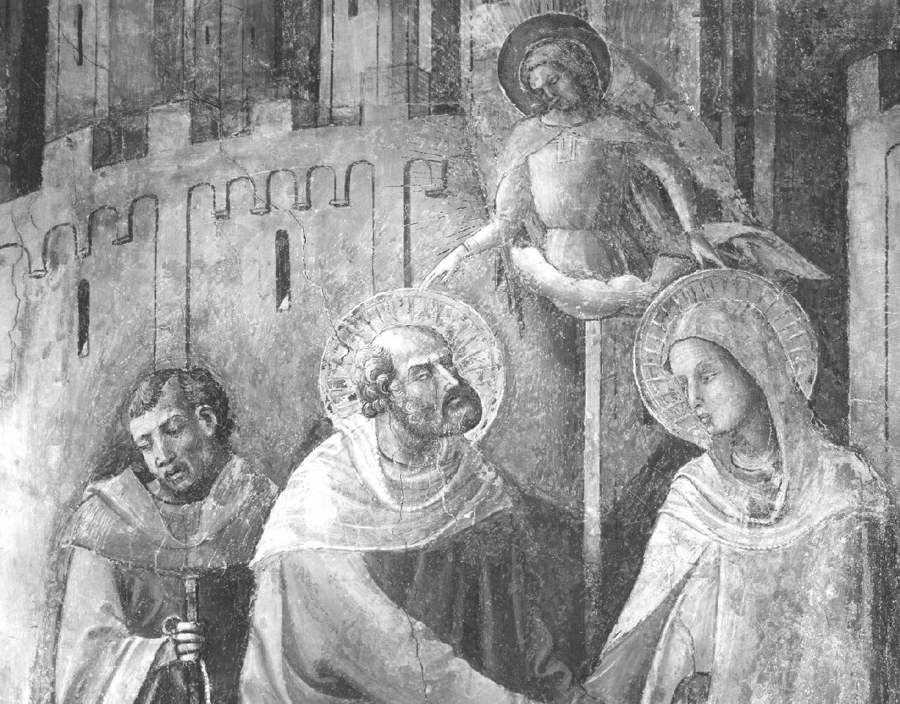 incontro di Sant'Anna e San Gioacchino alla porta aurea (dipinto) di Nardo di Cione (cerchia) (sec. XIV)