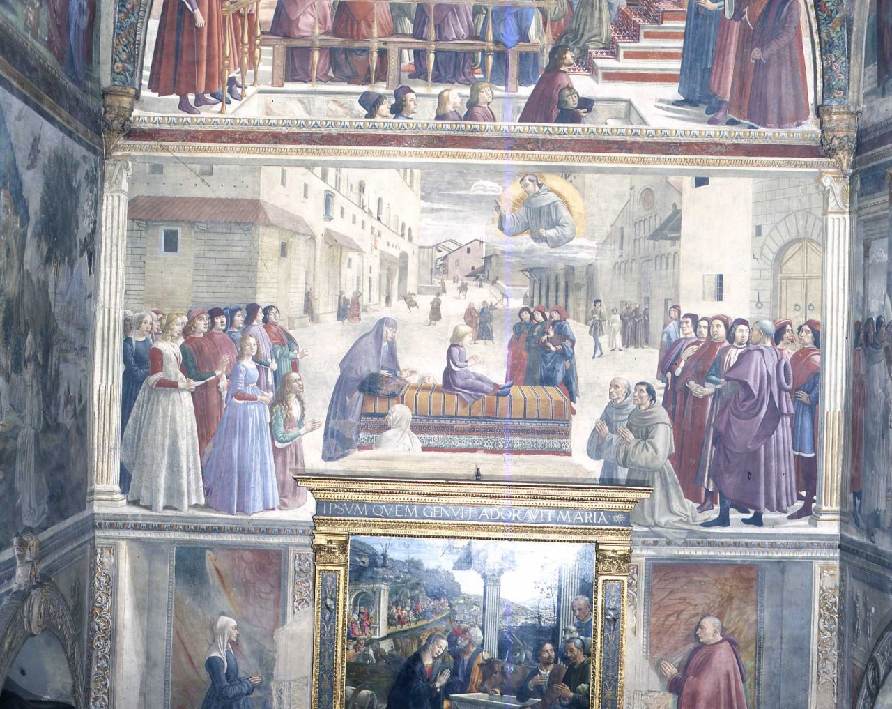 San Francesco d'Assisi risuscita un fanciullo di casa Spini (dipinto murale, ciclo) di Bigordi Domenico detto Domenico Ghirlandaio (ultimo quarto sec. XV)