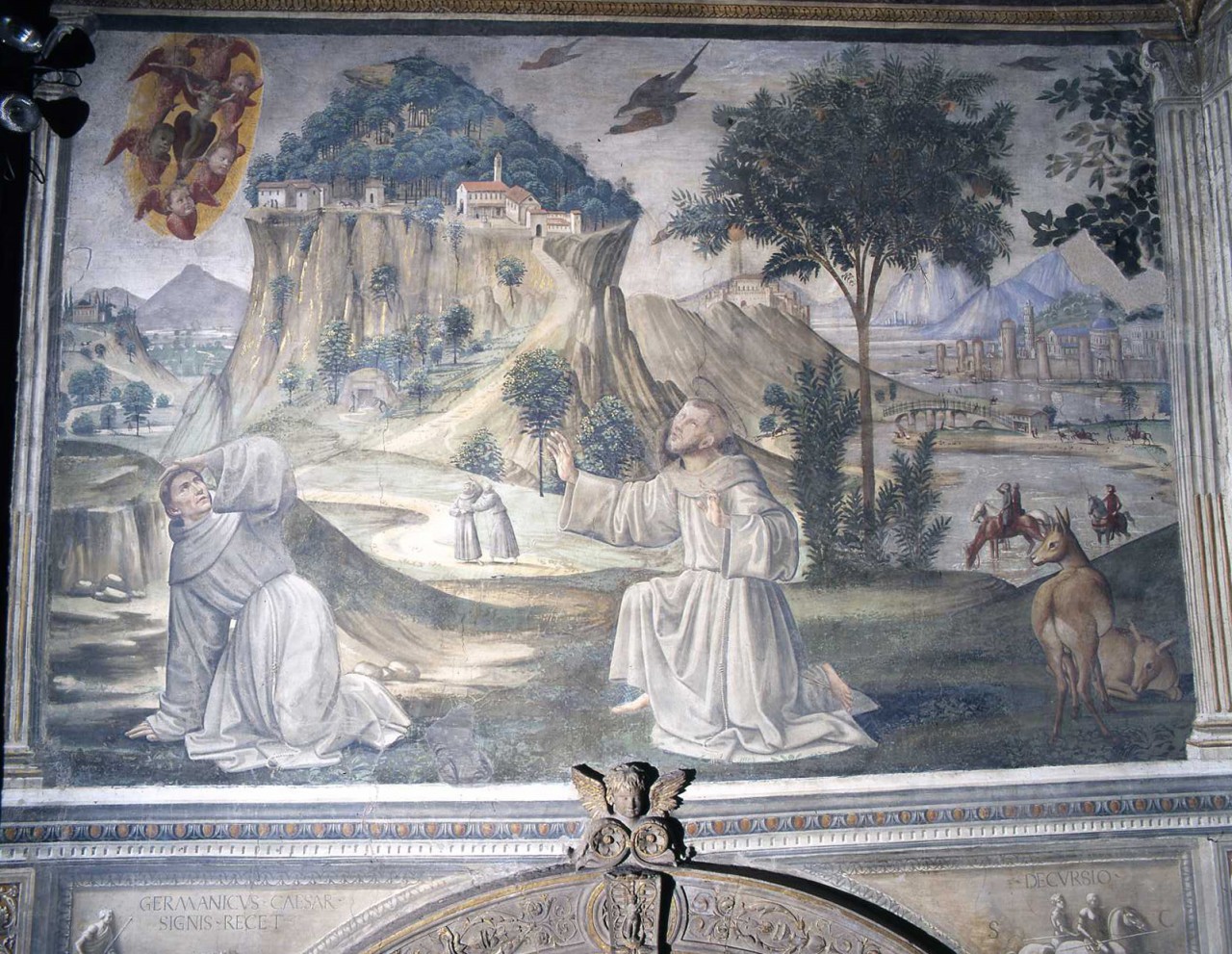 San Francesco d'Assisi riceve le stimmate (dipinto murale, ciclo) di Bigordi Domenico detto Domenico Ghirlandaio (ultimo quarto sec. XV)
