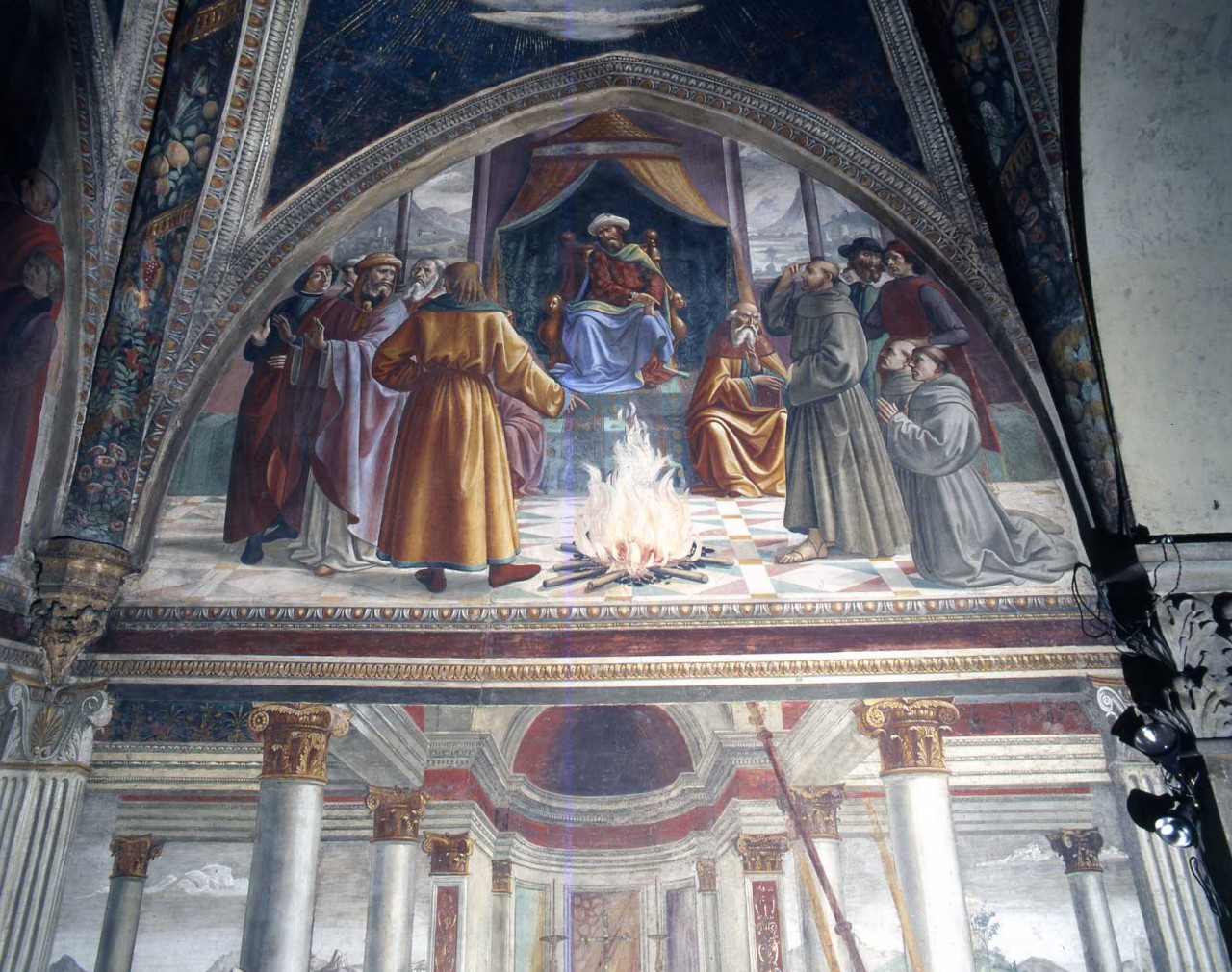 San Francesco d'Assisi alla prova del fuoco davanti al Sultano (dipinto murale, ciclo) di Bigordi Domenico detto Domenico Ghirlandaio (ultimo quarto sec. XV)
