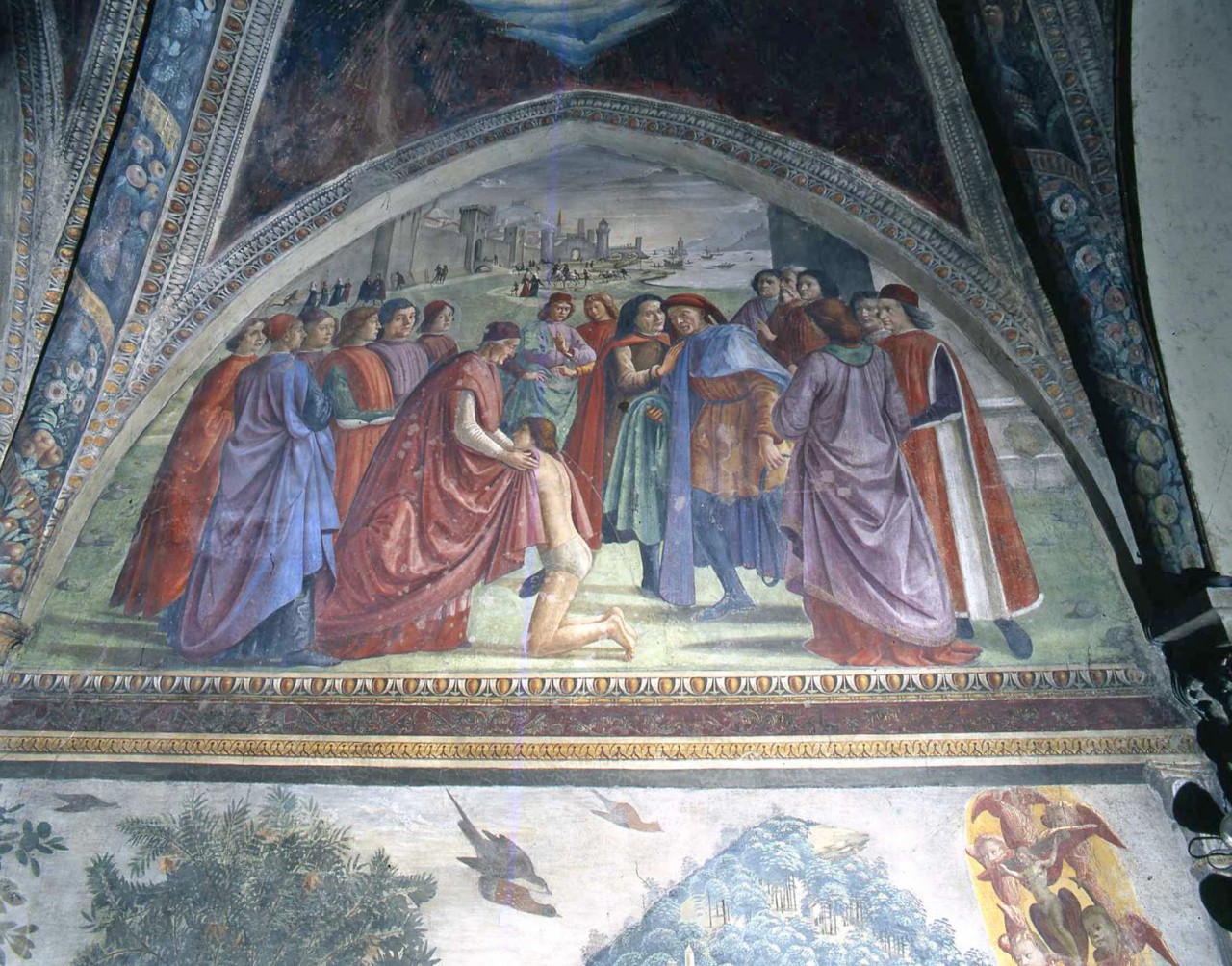 San Francesco d'Assisi rinuncia ai beni del padre (dipinto murale, ciclo) di Bigordi Domenico detto Domenico Ghirlandaio (ultimo quarto sec. XV)