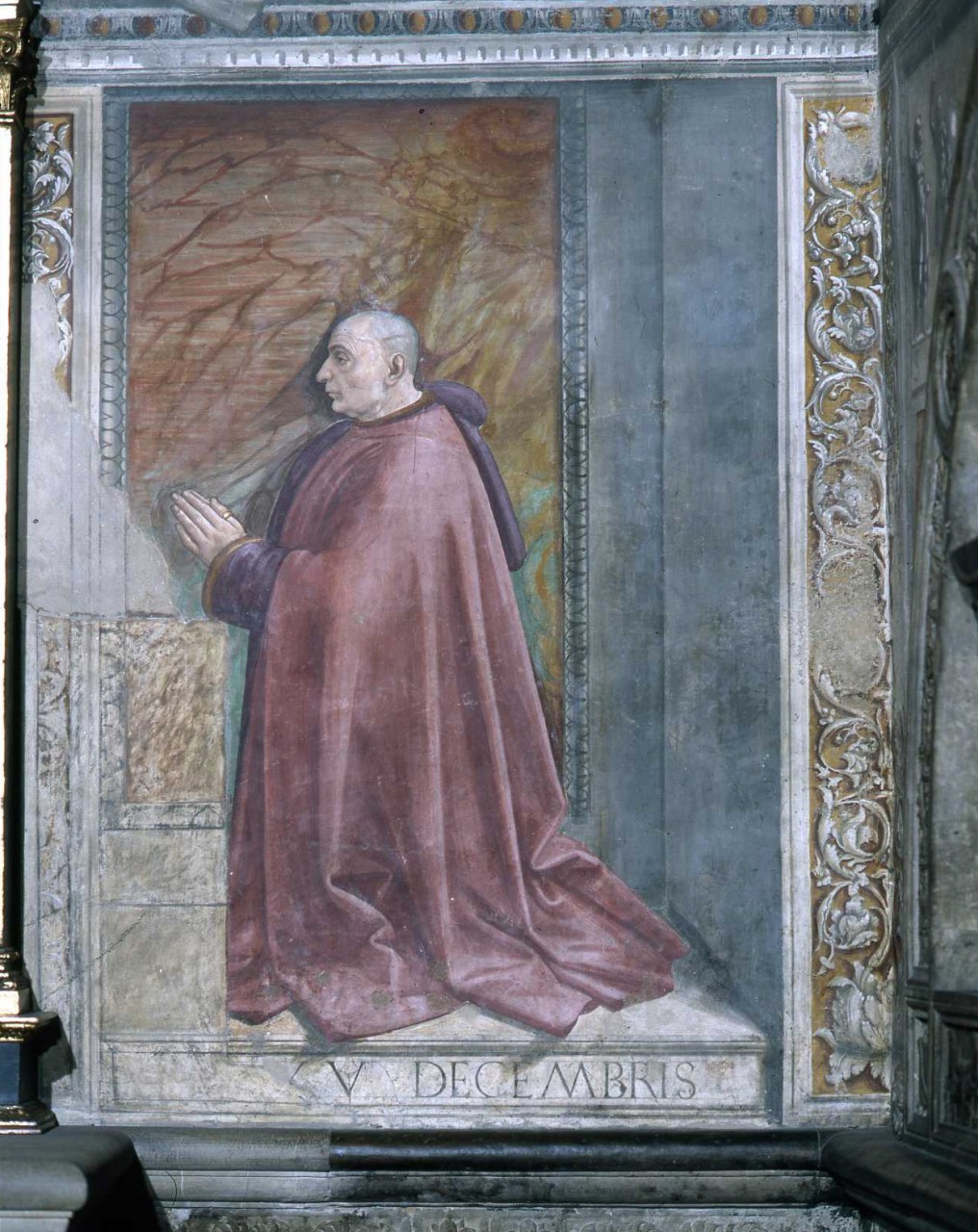 ritratto di Francesco Sassetti (dipinto murale, ciclo) di Bigordi Domenico detto Domenico Ghirlandaio (ultimo quarto sec. XV)