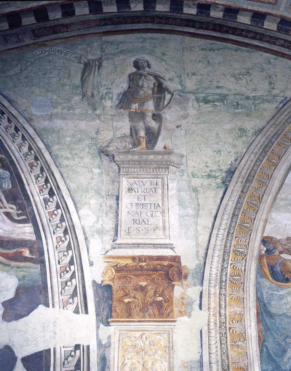 David con la testa di Golia (dipinto murale, ciclo) di Bigordi Domenico detto Domenico Ghirlandaio (ultimo quarto sec. XV)