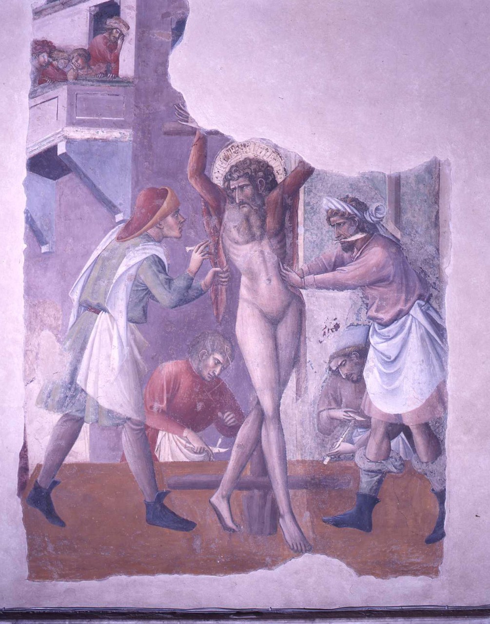 San Bartolomeo è scorticato vivo (dipinto murale) di Giovanni dal Ponte, Smeraldo di Giovanni (secondo quarto sec. XV)