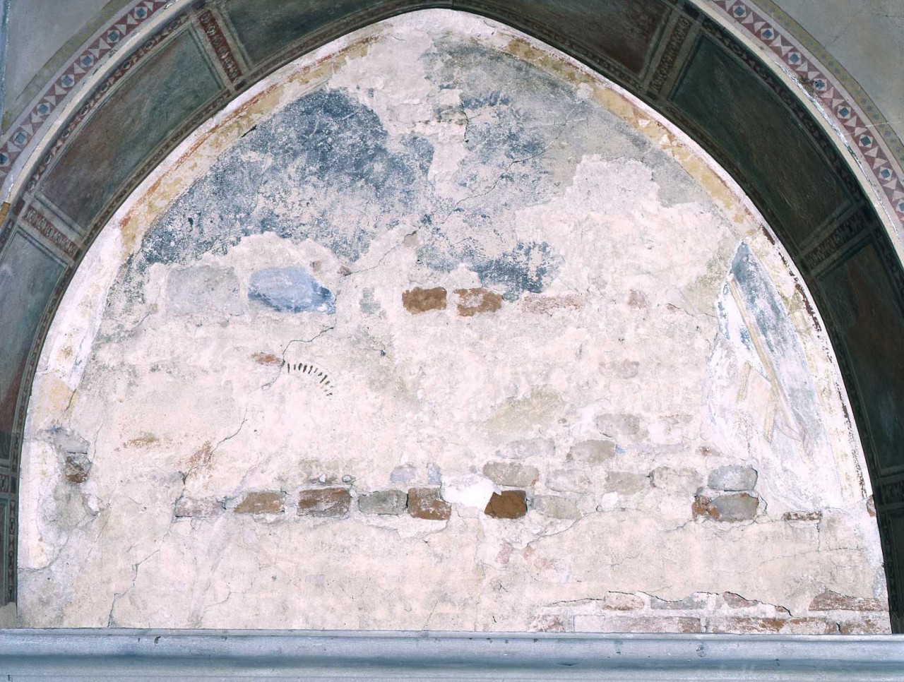 architetture con figure (dipinto murale, frammento) di Puccio di Simone (secondo quarto sec. XIV)