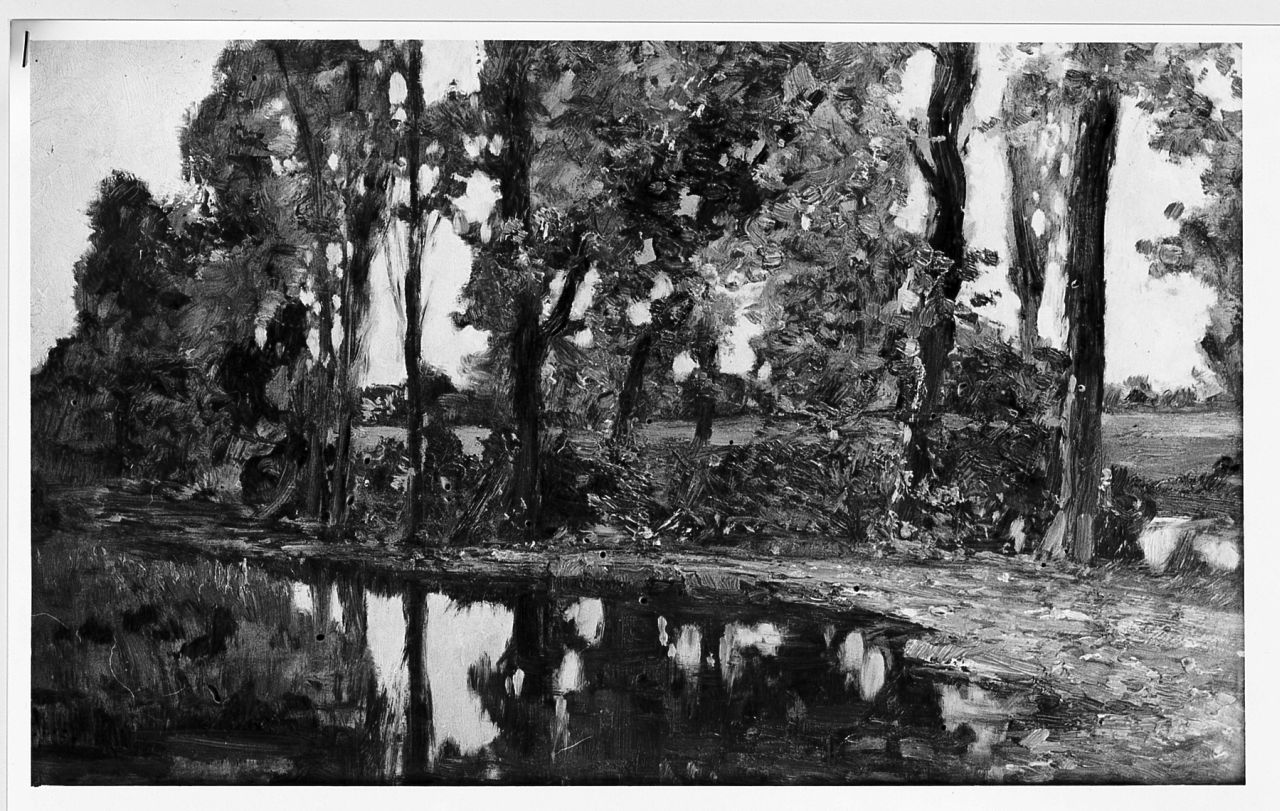 paesaggio fluviale (dipinto) di Ciardi Guglielmo (sec. XX)
