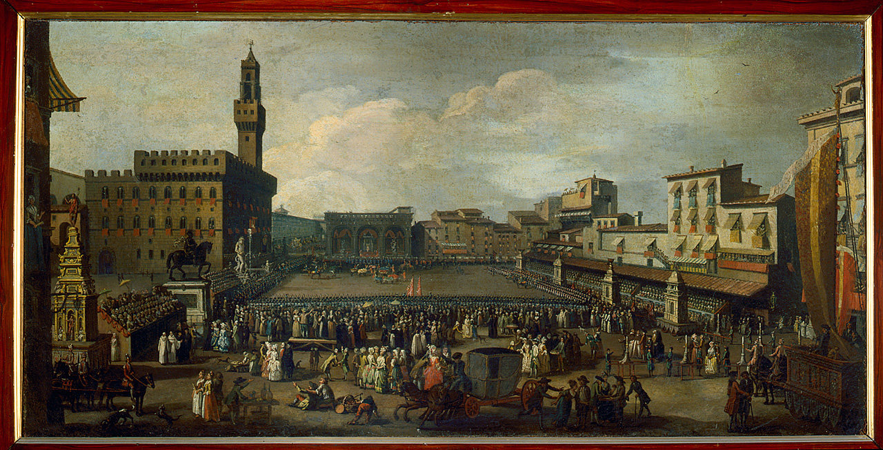 festa in piazza Signoria (dipinto) di Cioci Antonio (sec. XVIII)