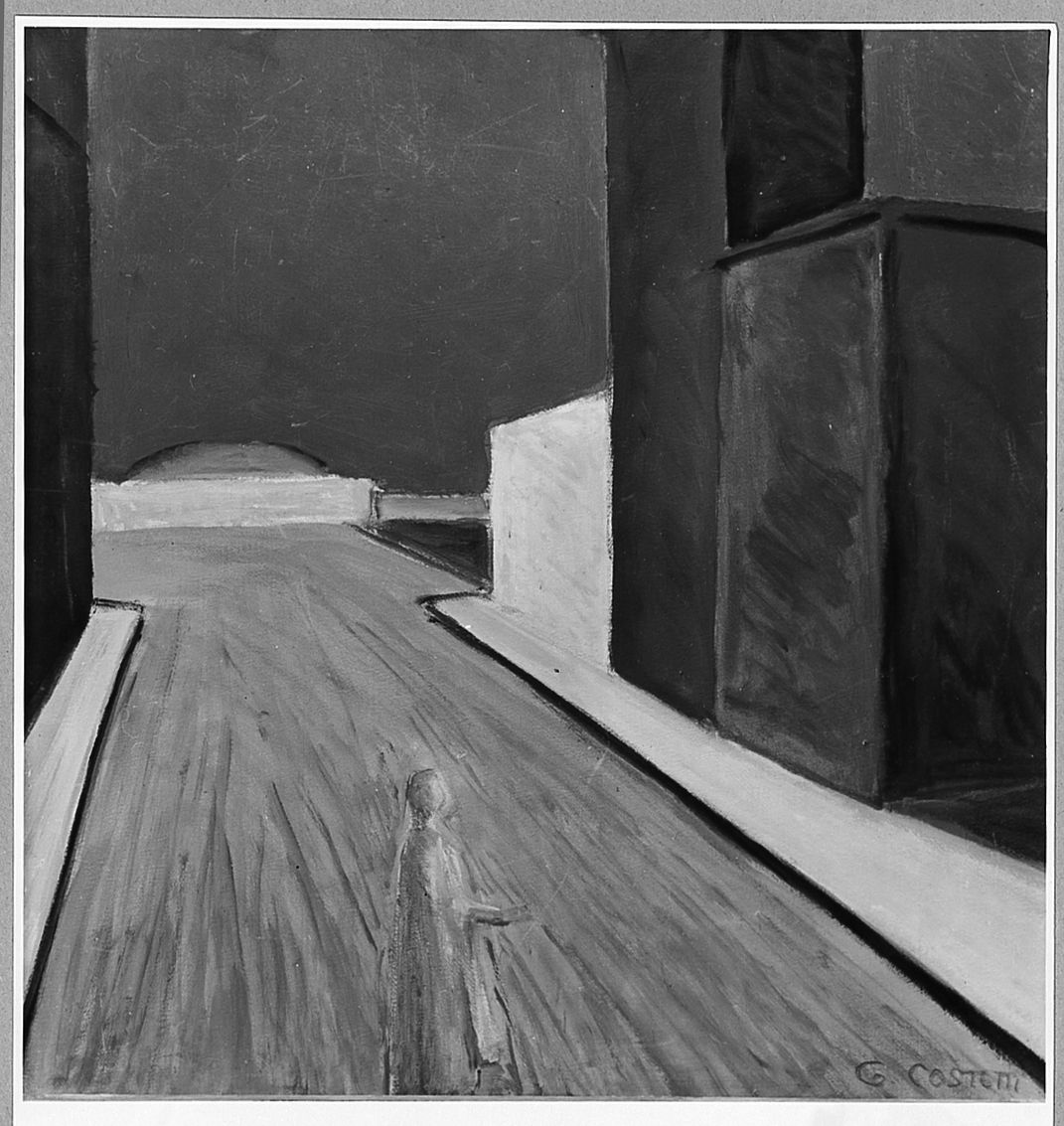 L'anima in cammino per la terra, paesaggio (dipinto) di Costetti Giovanni (sec. XX)