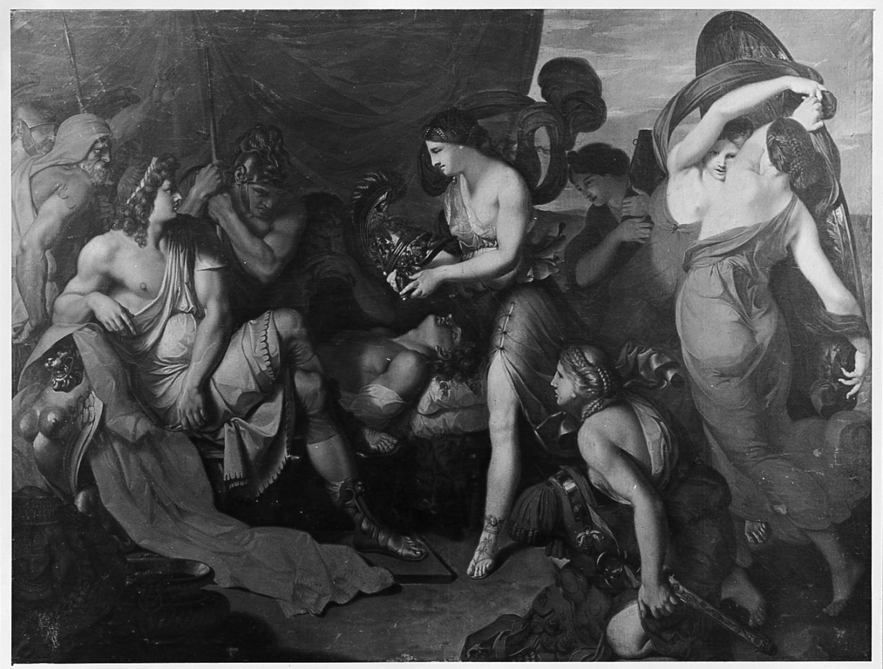 Teti porta le armi ad Achille (dipinto) di De Parme Julien (sec. XVIII)