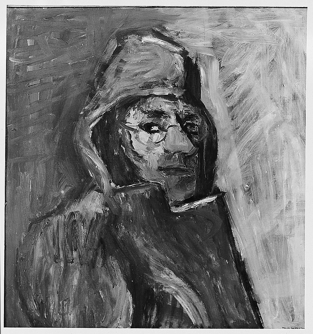 figura maschile (dipinto) di Faraoni Enzo (sec. XX)