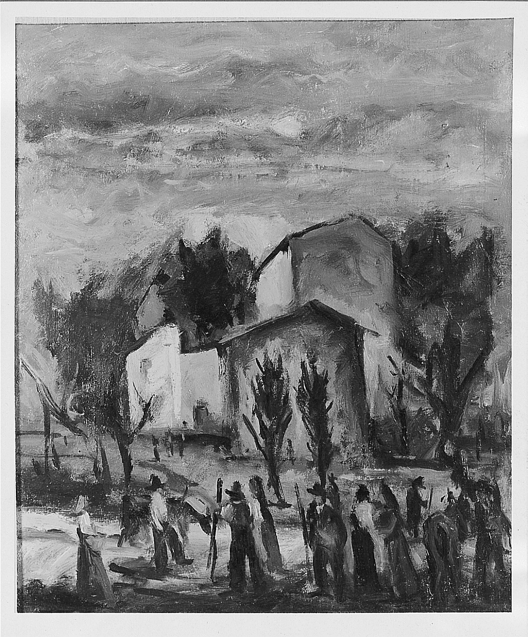 Scena paesana, scena campestre (dipinto) di Ferroni Guido (sec. XX)