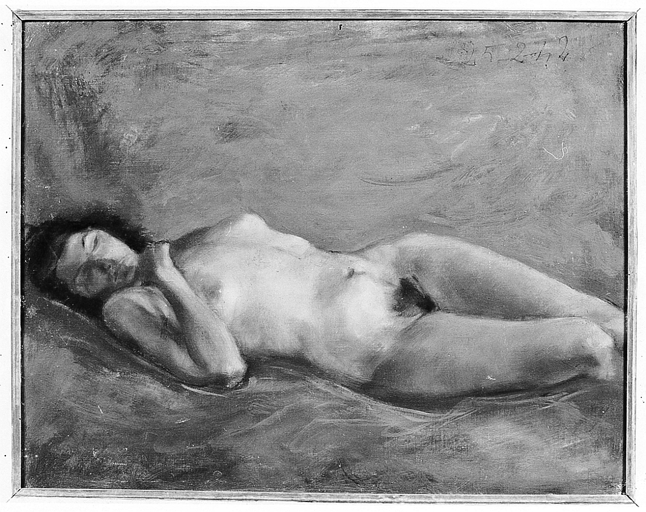 figura femminile nuda distesa (dipinto) di Fratoni Otello (sec. XX)