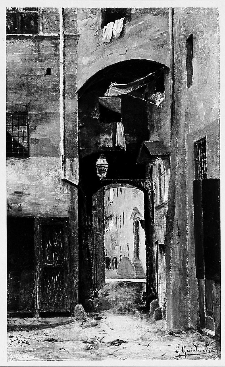 Via dei cavalieri (Mercato Vecchio), Mercato Vecchio (dipinto) di Gamberini Giovacchino (sec. XIX)