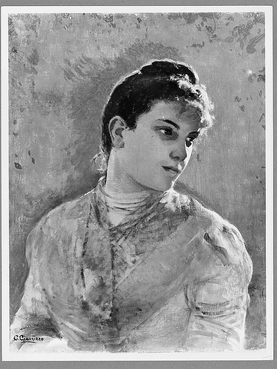 La moglie dell'artista, ritratto di donna (dipinto) di Giarrizzo Carmelo (sec. XX)