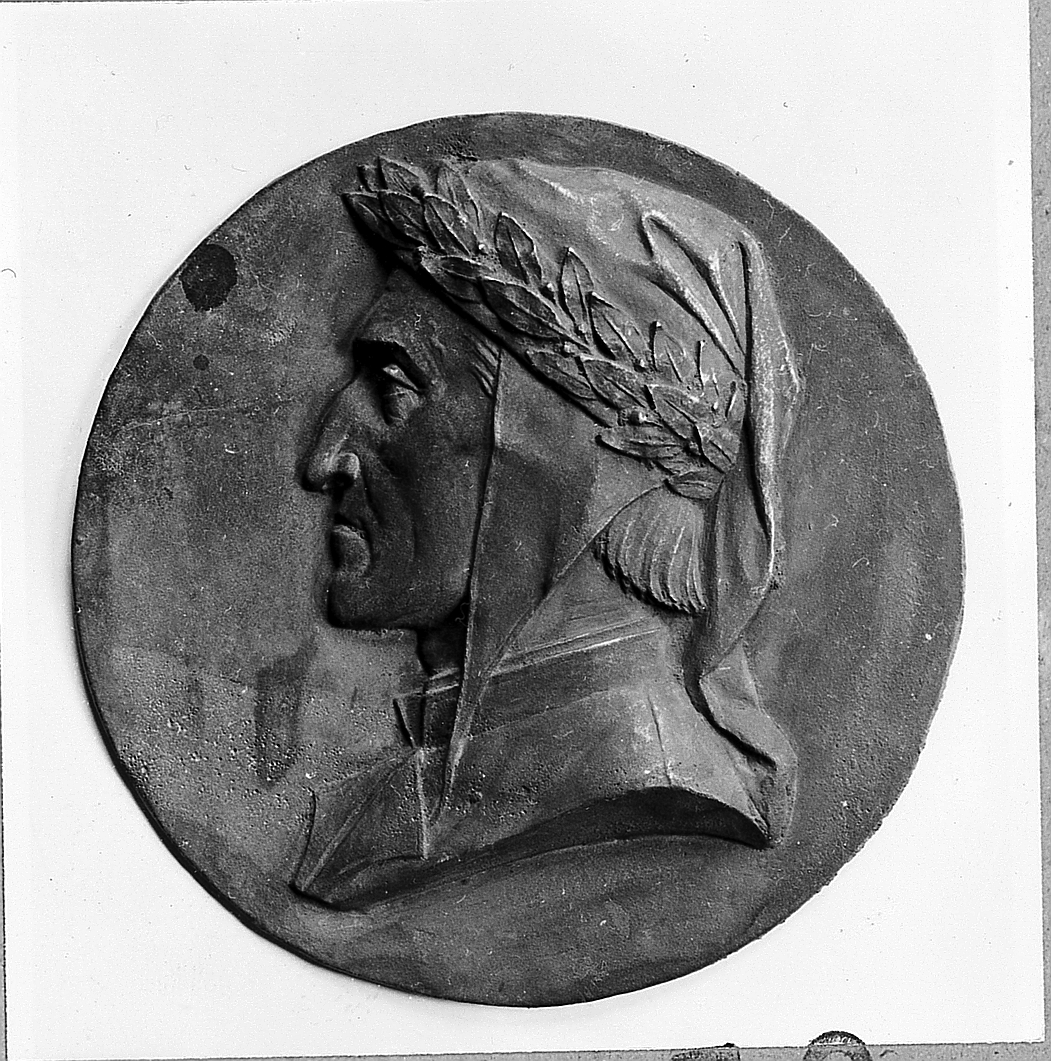 Dante Alighieri (placchetta) di Giorgi Luigi (sec. XX)