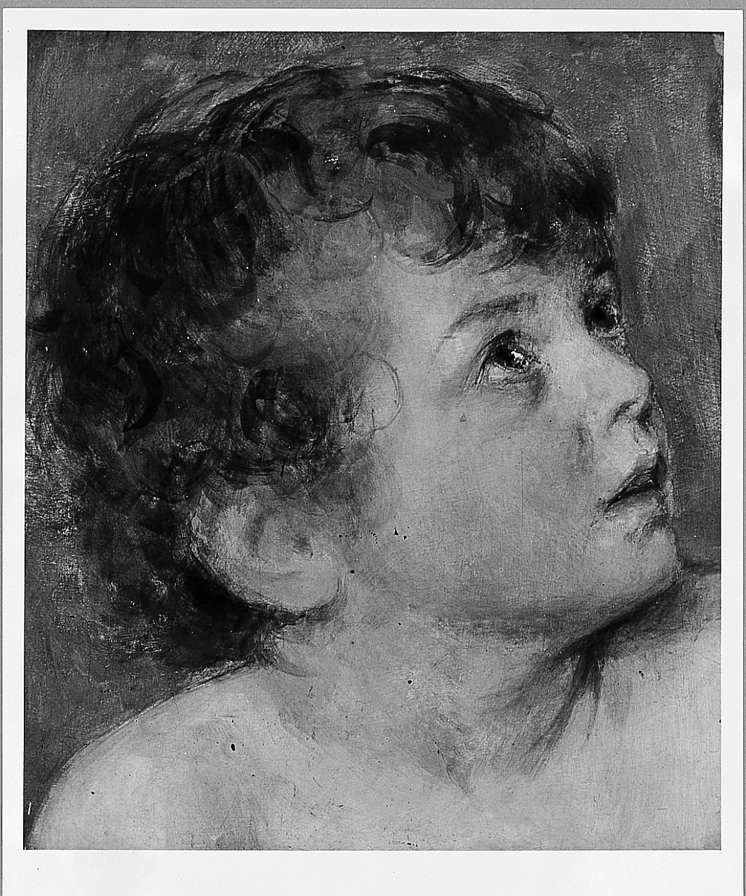 Testa di bambino biondo, testa di fanciullo (dipinto) di Hollaender Alfonso (sec. XX)
