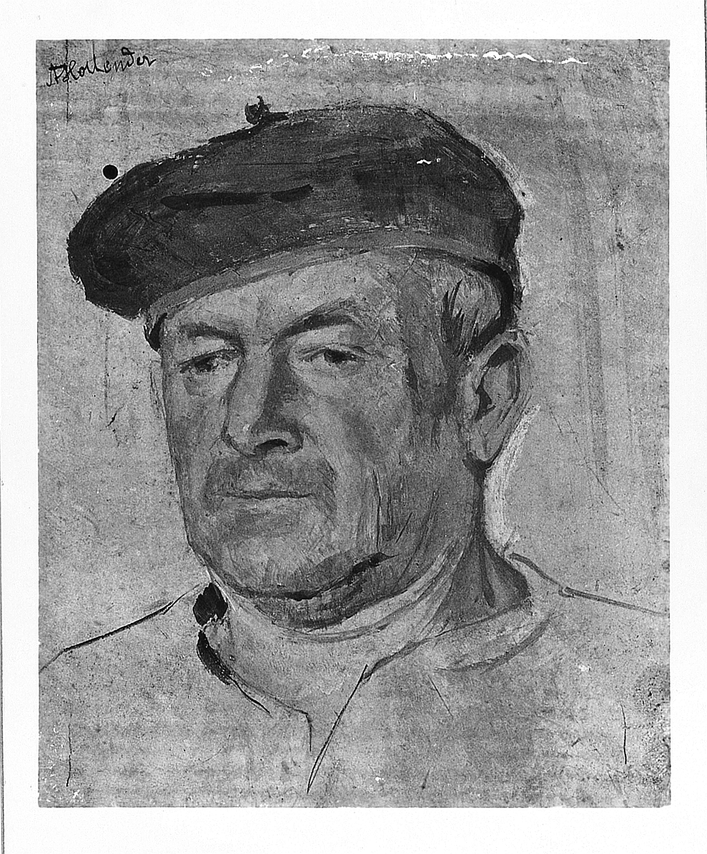 Testa di pescatore, testa d'uomo (dipinto) di Hollaender Alfonso (sec. XX)