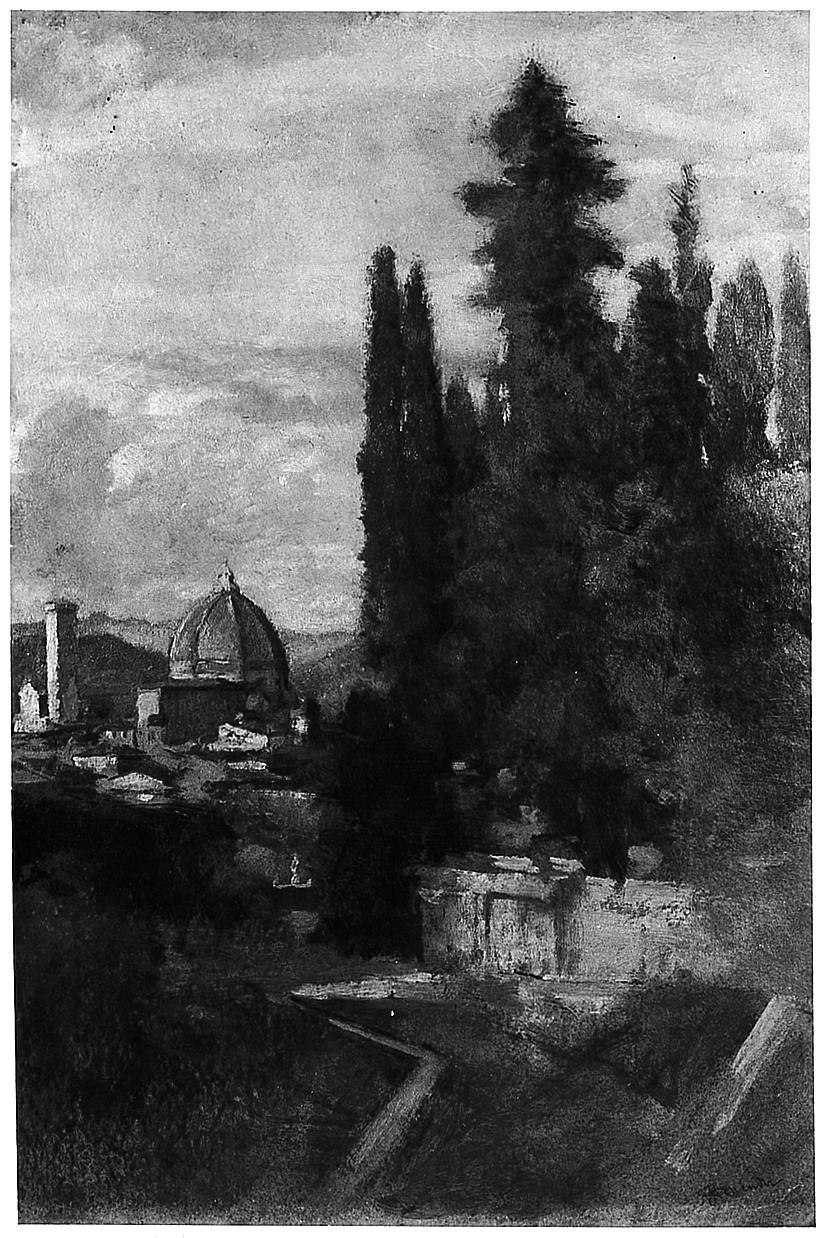 Boboli, paesaggio (dipinto) di Hollaender Alfonso (sec. XX)