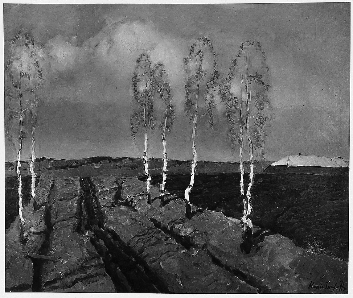 Paesaggio russo, paesaggio (dipinto) di Issupoff Alessio (sec. XX)