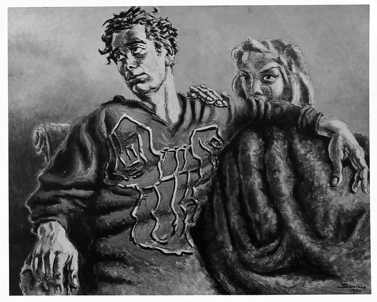 Orfeo ed Euridice (dipinto) di Savinio Alberto (sec. XX)