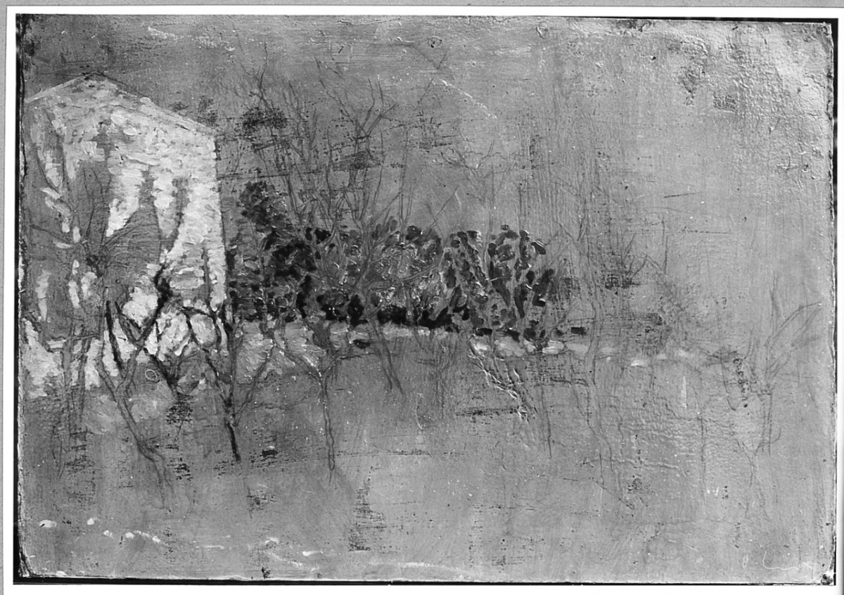 paesaggio rurale (dipinto) di Savioli Leonardo (sec. XX)