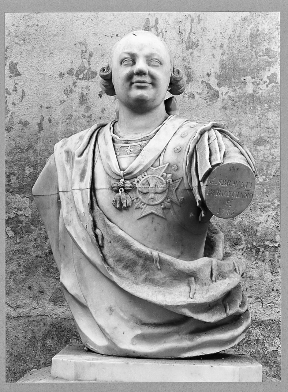 ritratto di Ferdinando I di Borbone (scultura) di Sbravati Giuseppe (sec. XVIII)