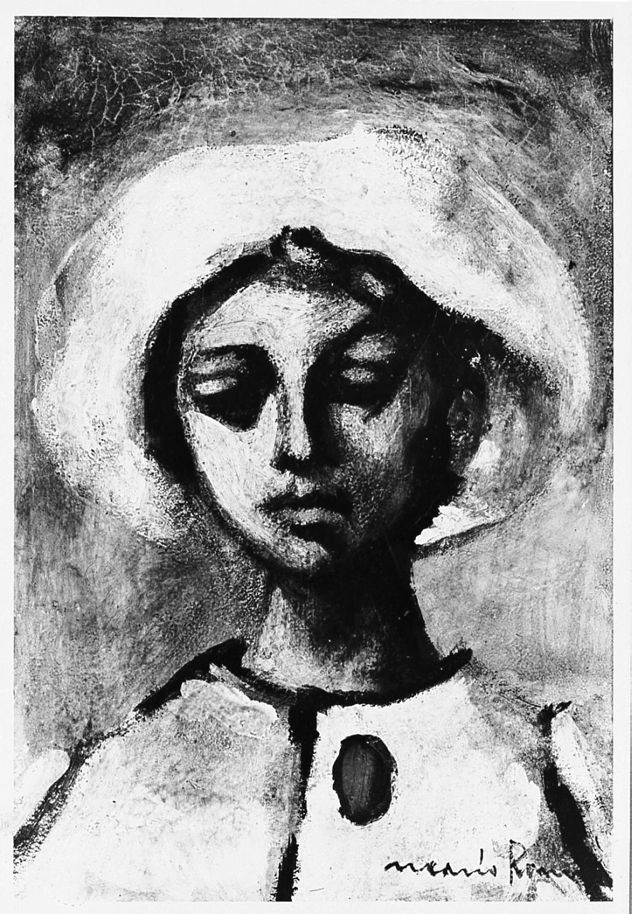 ritratto di donna (dipinto) di Romoli Mario (metà sec. XX)