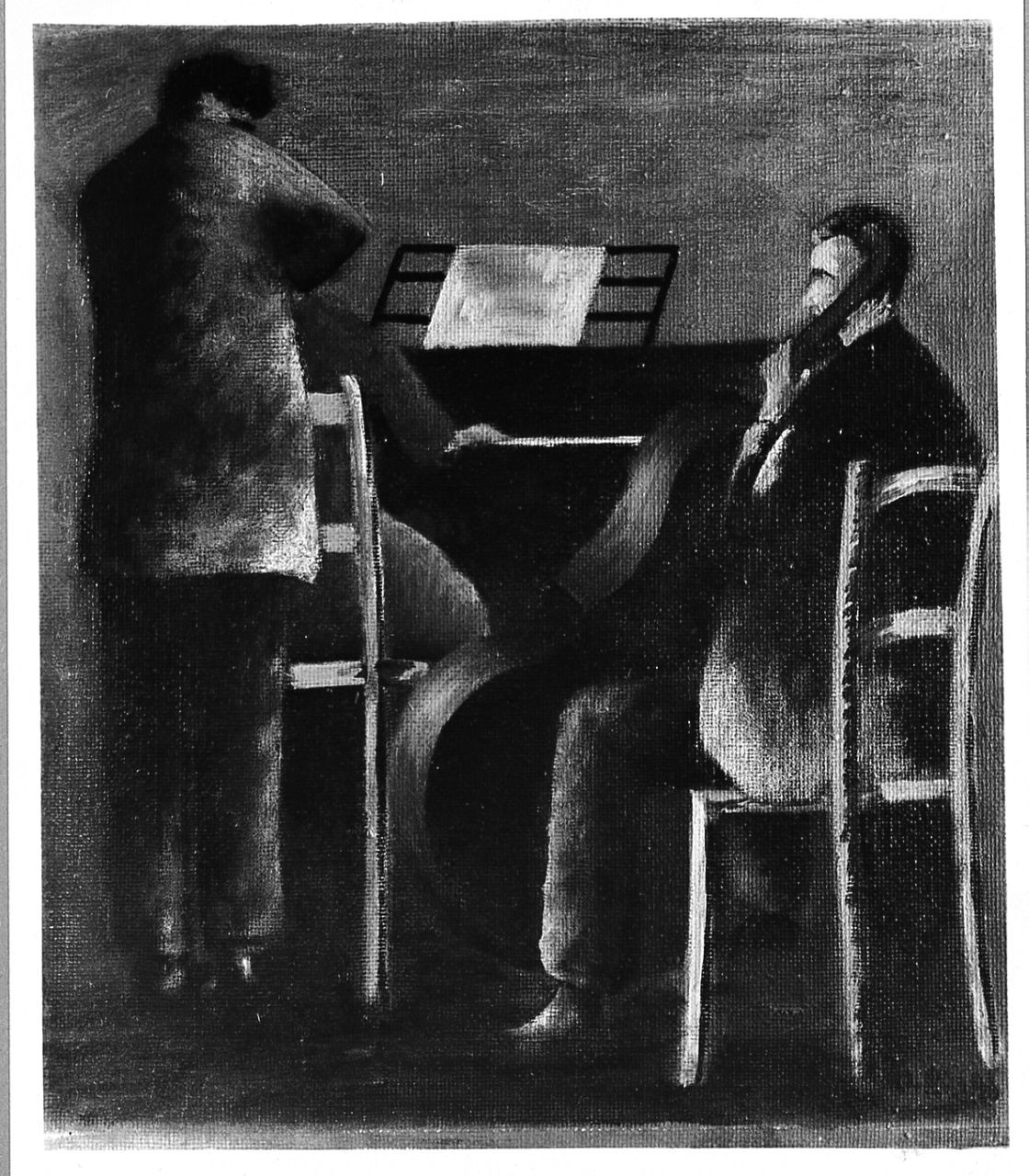 Concerto, figure maschili (dipinto) di Rosai Ottone (sec. XX)